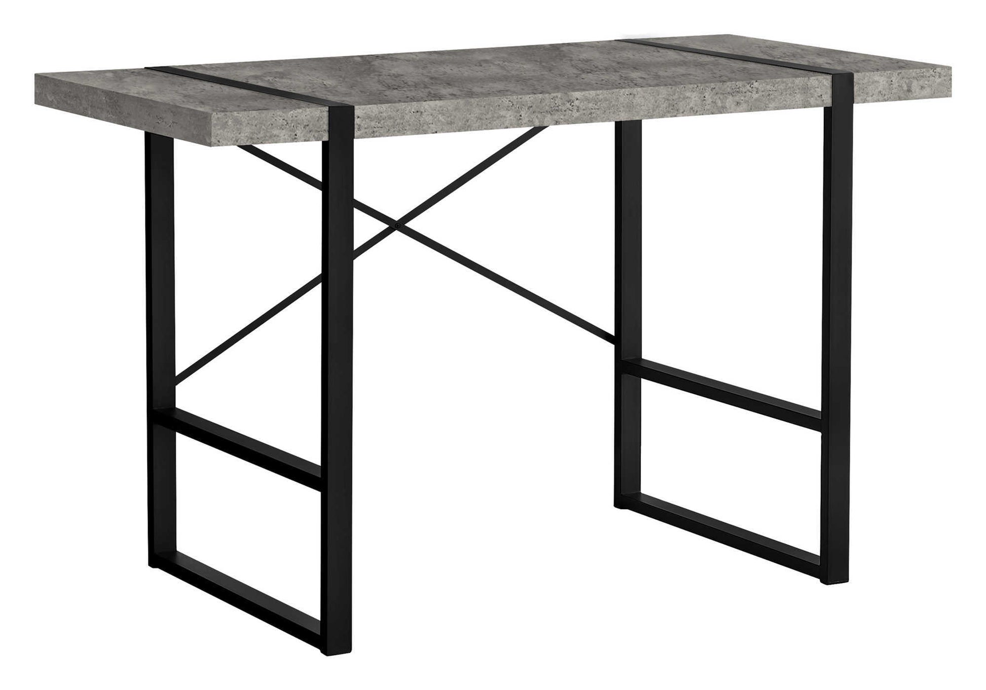 Computer Desk - 48"L / Dark Taupe / Black Metal-Computer Desk-DECOROLALA