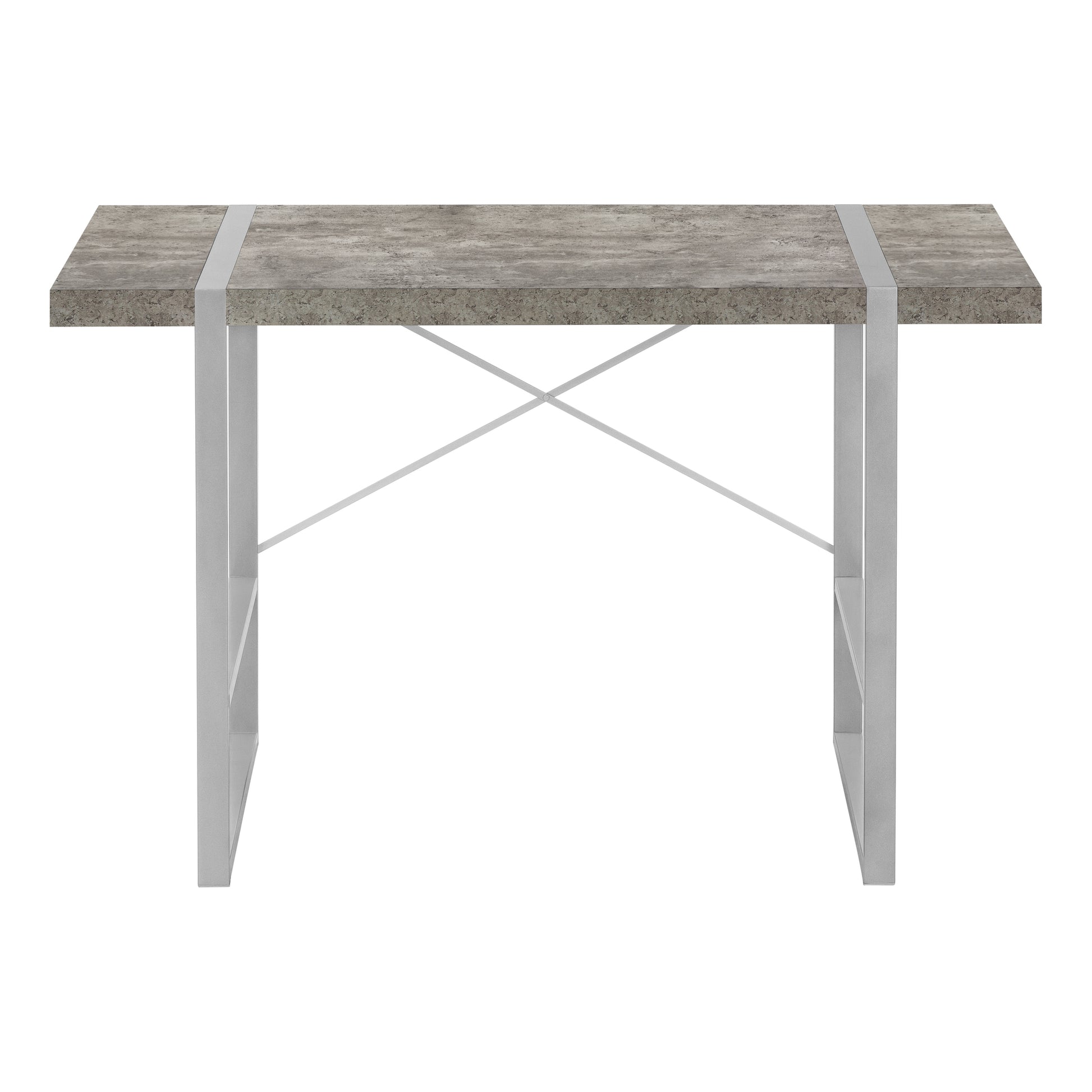 Computer Desk - 48"L / Dark Taupe / Black Metal-Computer Desk-DECOROLALA