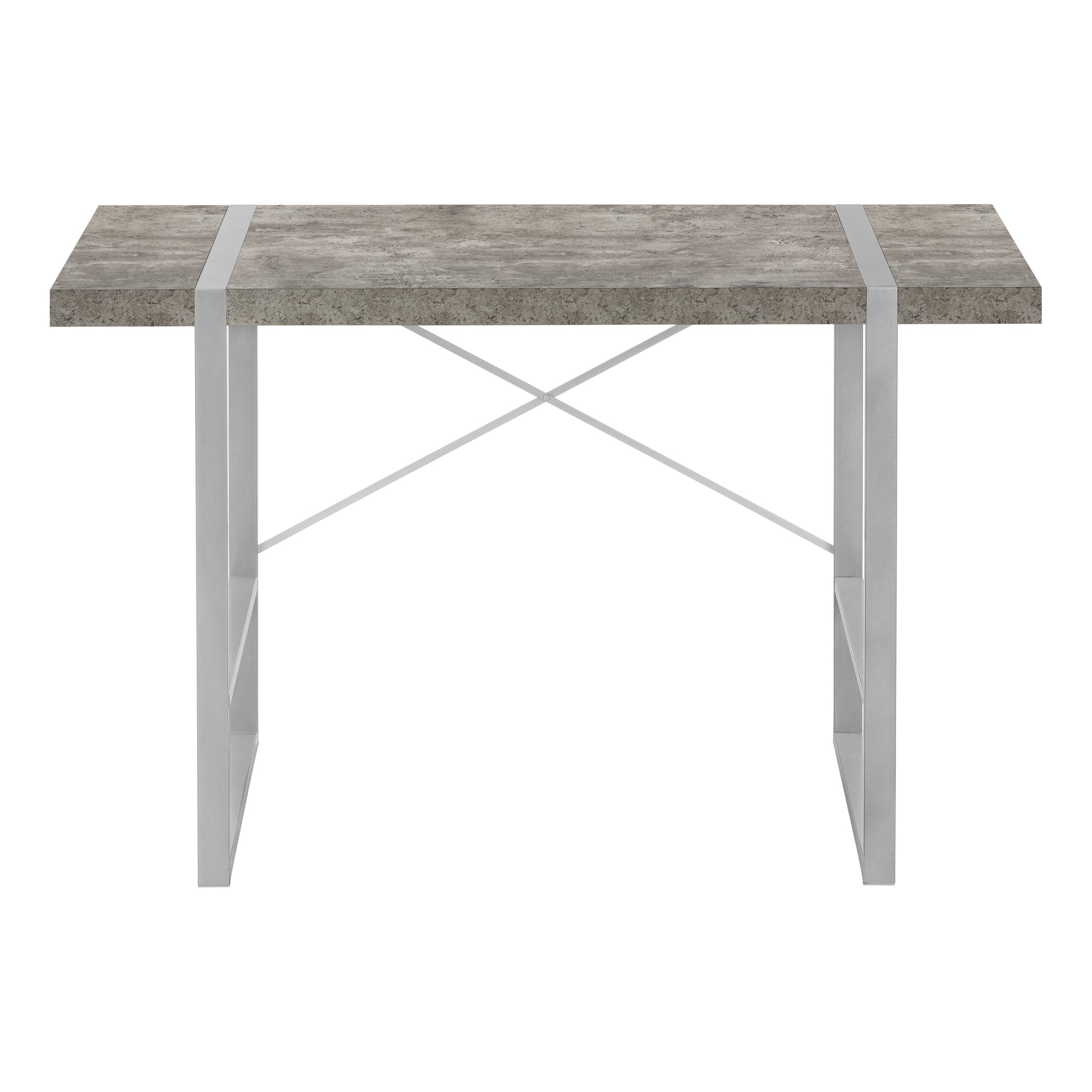 Computer Desk - 48"L / Dark Taupe / Black Metal-Computer Desk-DECOROLALA