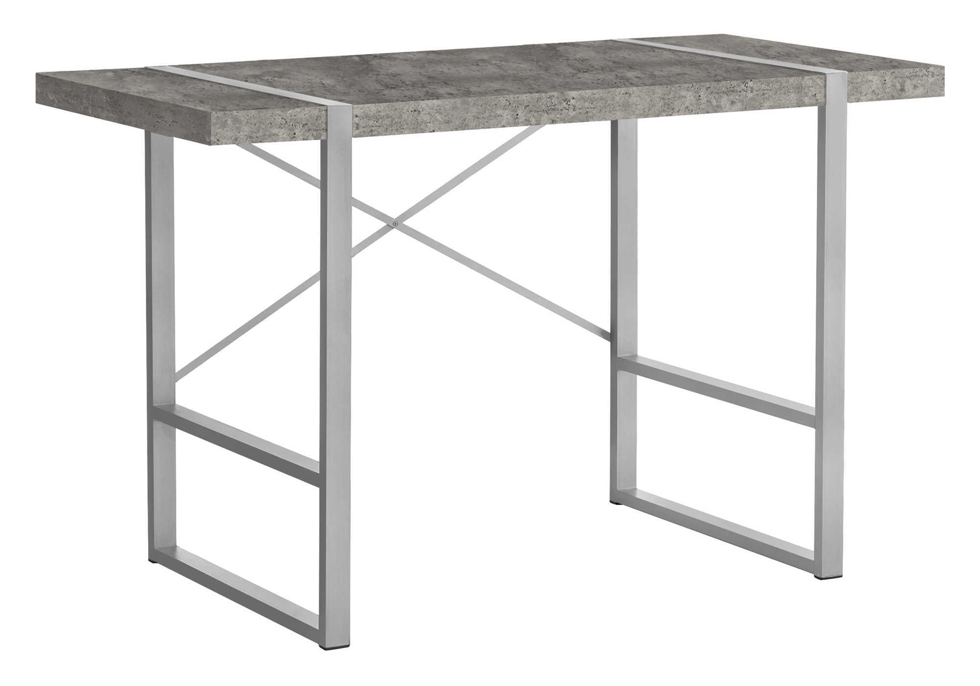 Computer Desk - 48"L / Dark Taupe / Black Metal-Computer Desk-DECOROLALA