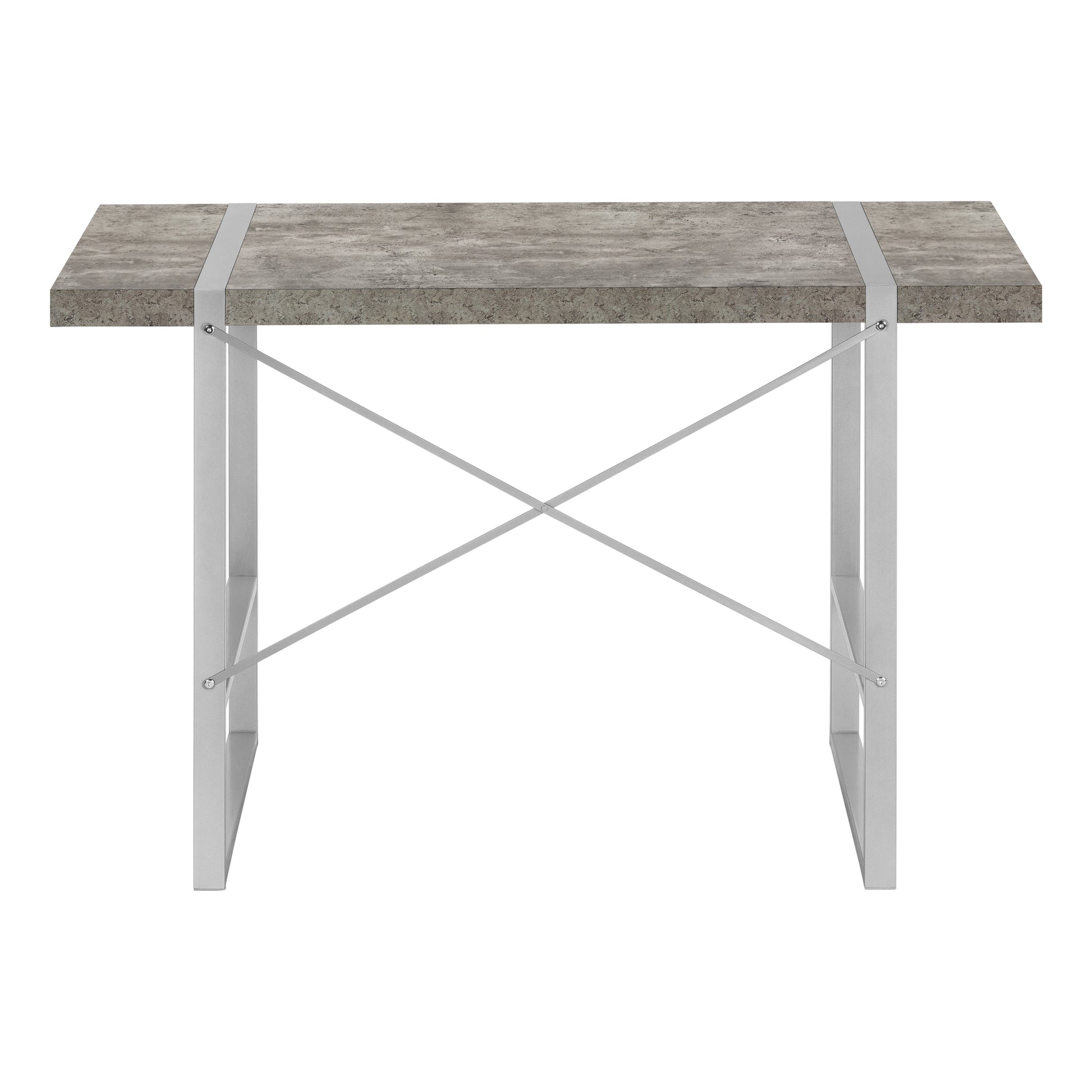 Computer Desk - 48"L / Dark Taupe / Black Metal-Computer Desk-DECOROLALA