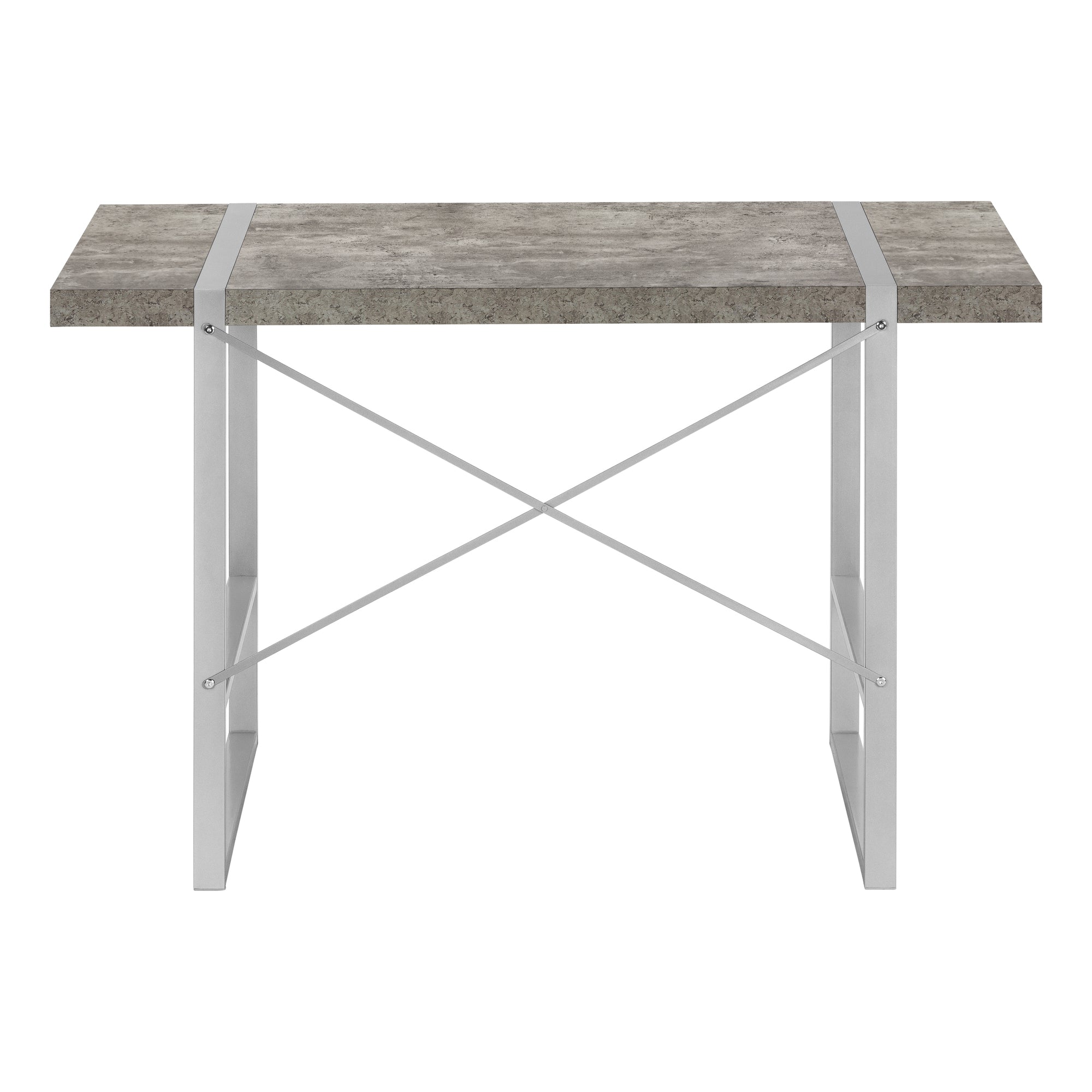 Computer Desk - 48"L / Dark Taupe / Black Metal-Computer Desk-DECOROLALA