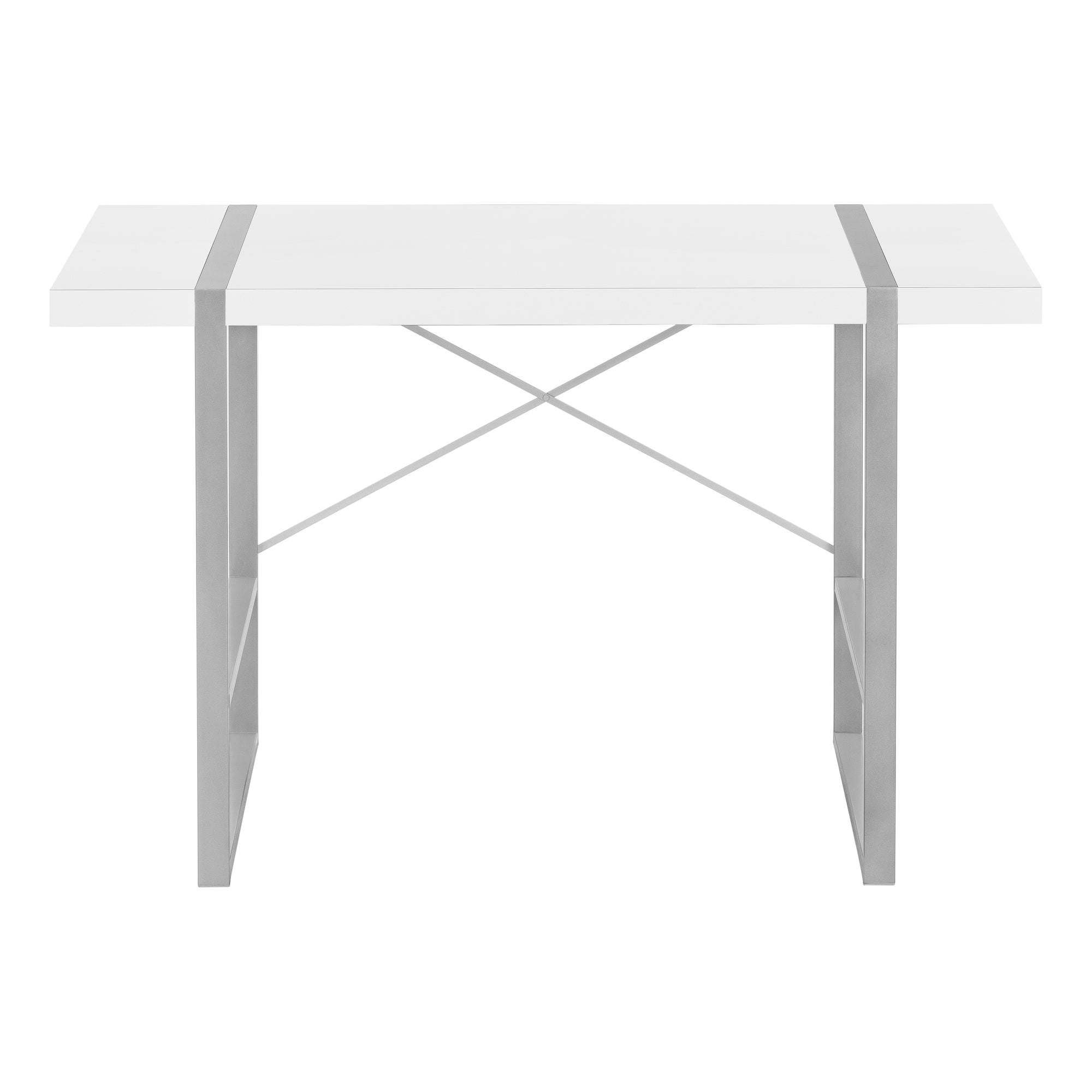 Computer Desk - 48"L / Dark Taupe / Black Metal-Computer Desk-DECOROLALA
