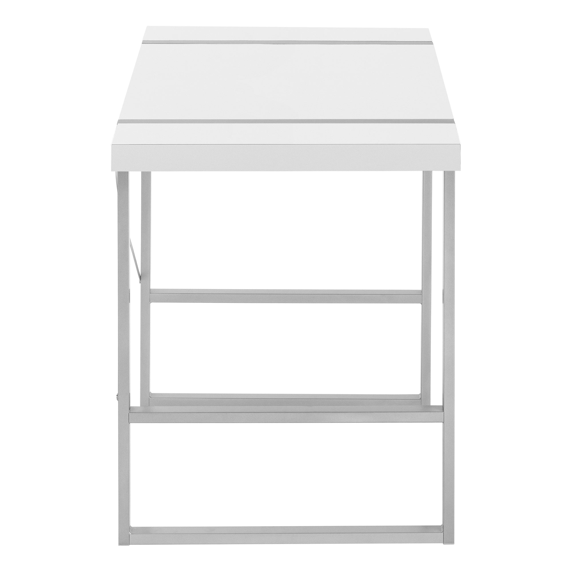 Computer Desk - 48"L / Dark Taupe / Black Metal-Computer Desk-DECOROLALA