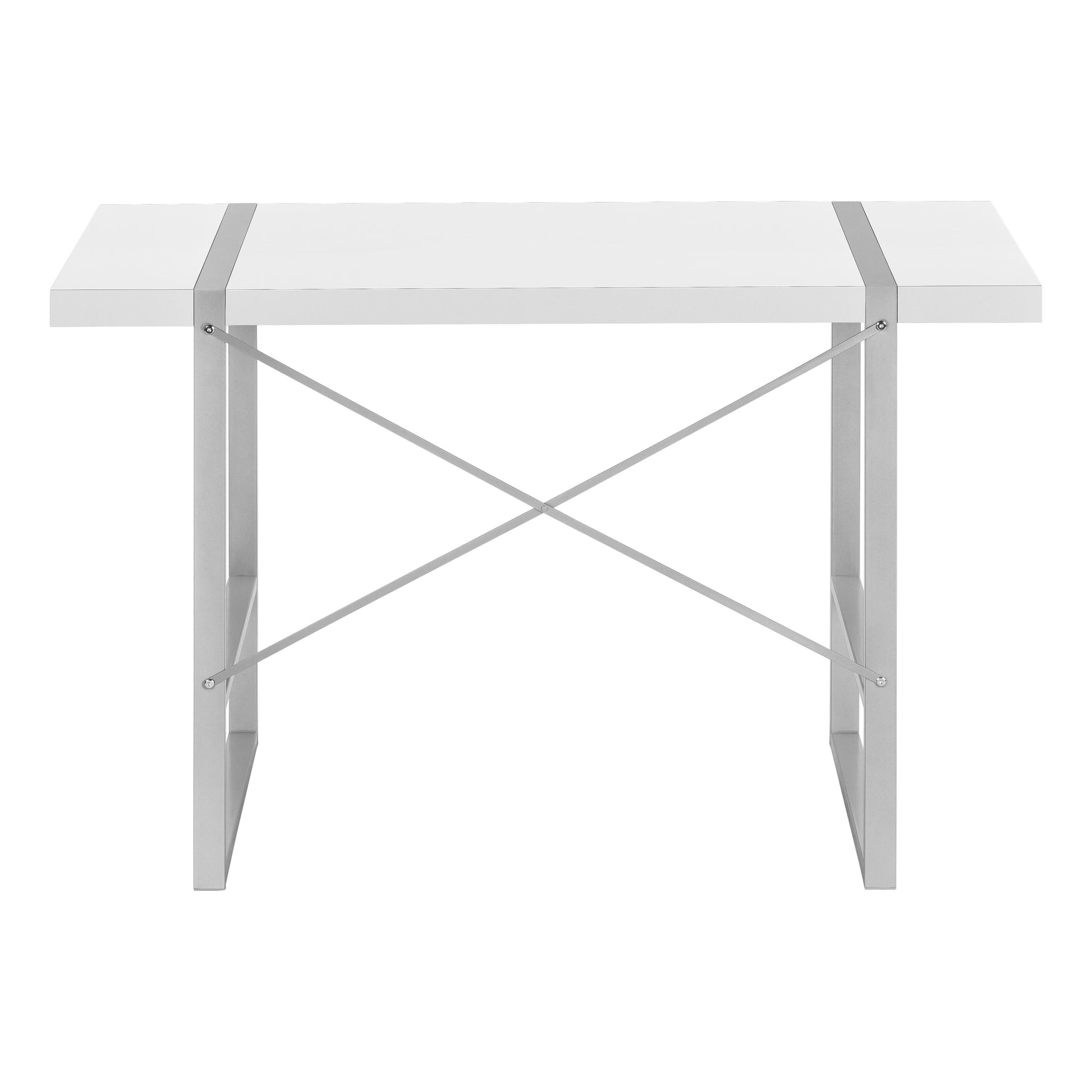 Computer Desk - 48"L / Dark Taupe / Black Metal-Computer Desk-DECOROLALA