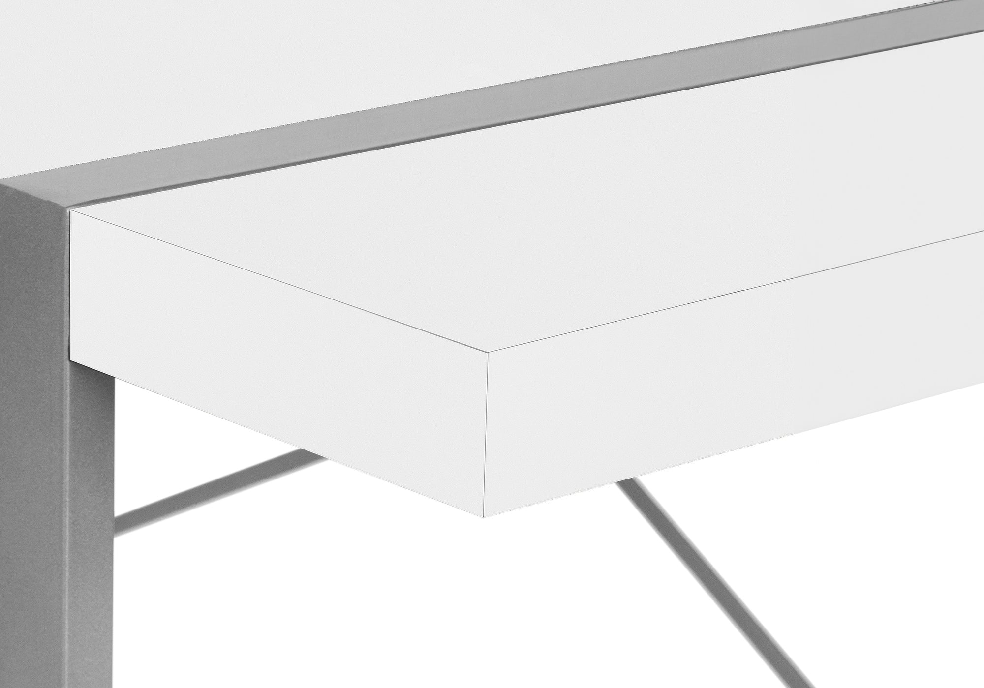 Computer Desk - 48"L / Dark Taupe / Black Metal-Computer Desk-DECOROLALA