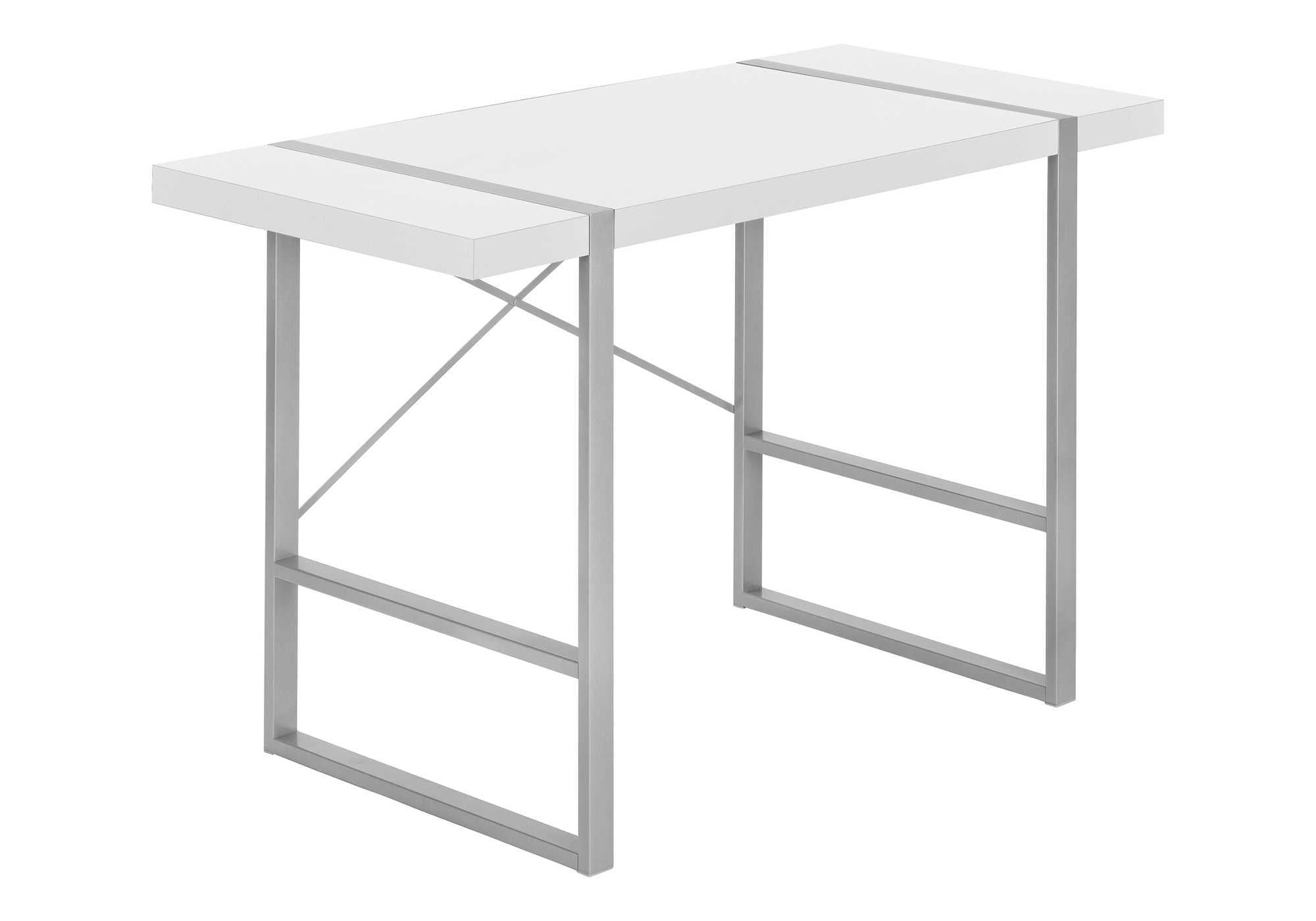 Computer Desk - 48"L / Dark Taupe / Black Metal-Computer Desk-DECOROLALA