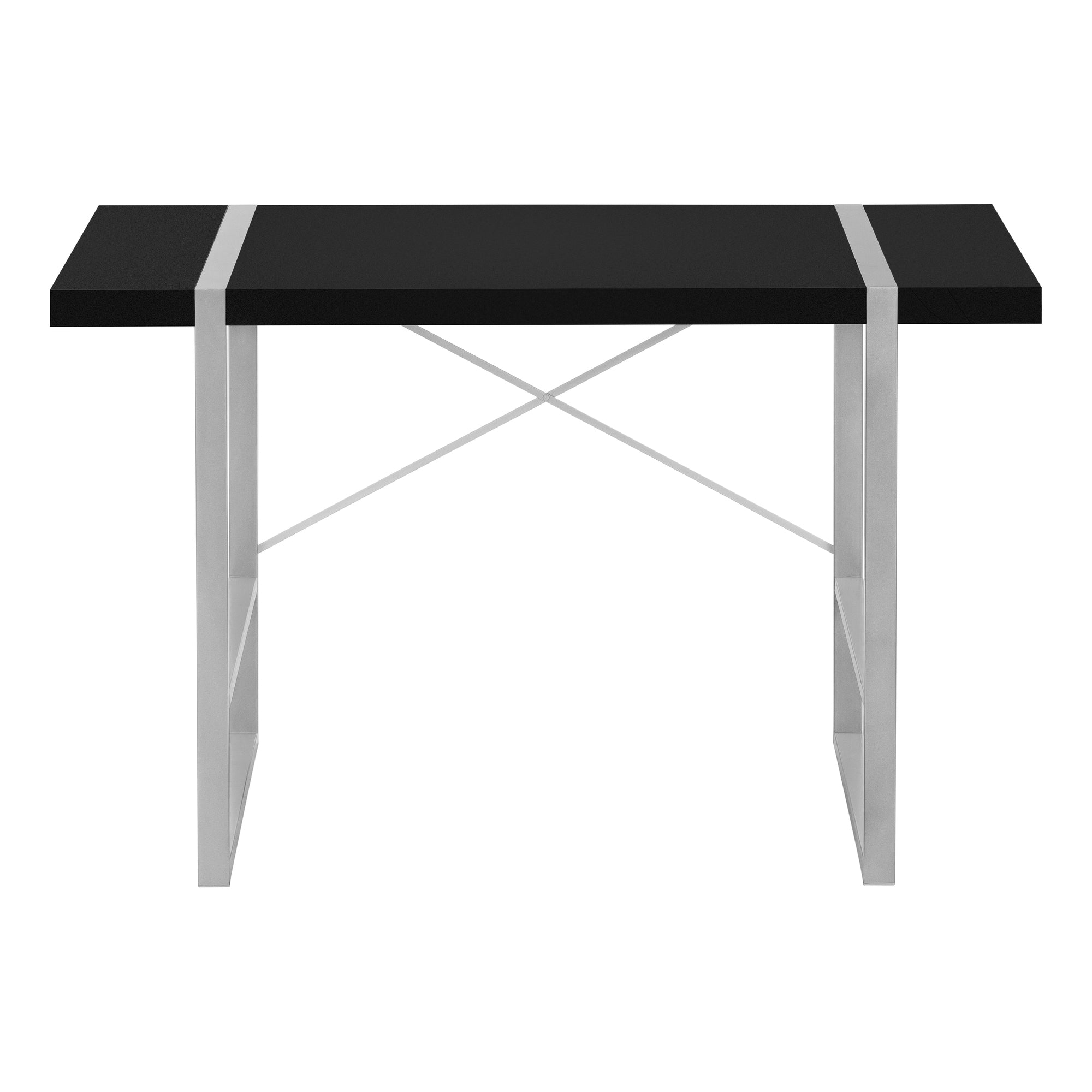 Computer Desk - 48"L / Dark Taupe / Black Metal-Computer Desk-DECOROLALA