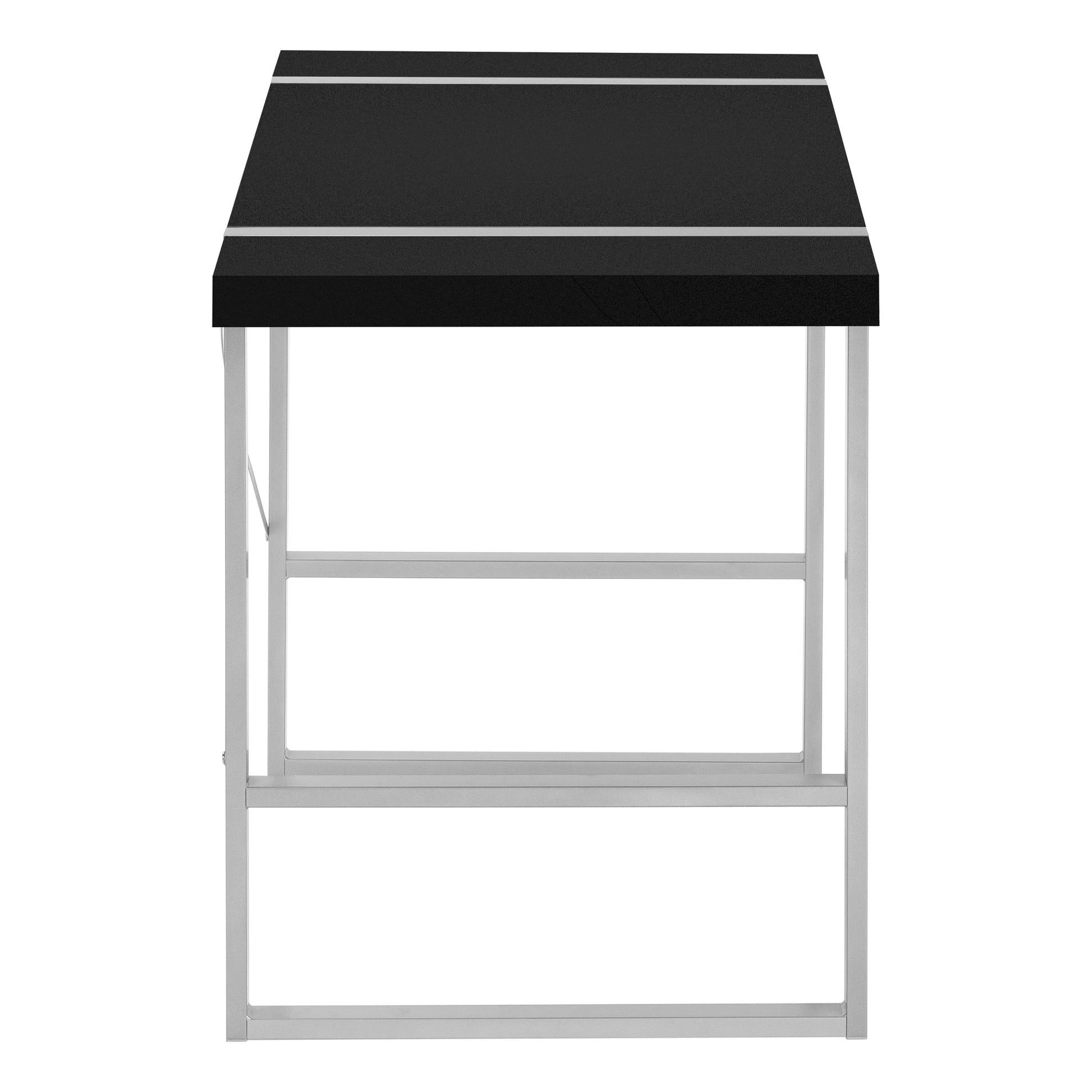 Computer Desk - 48"L / Dark Taupe / Black Metal-Computer Desk-DECOROLALA