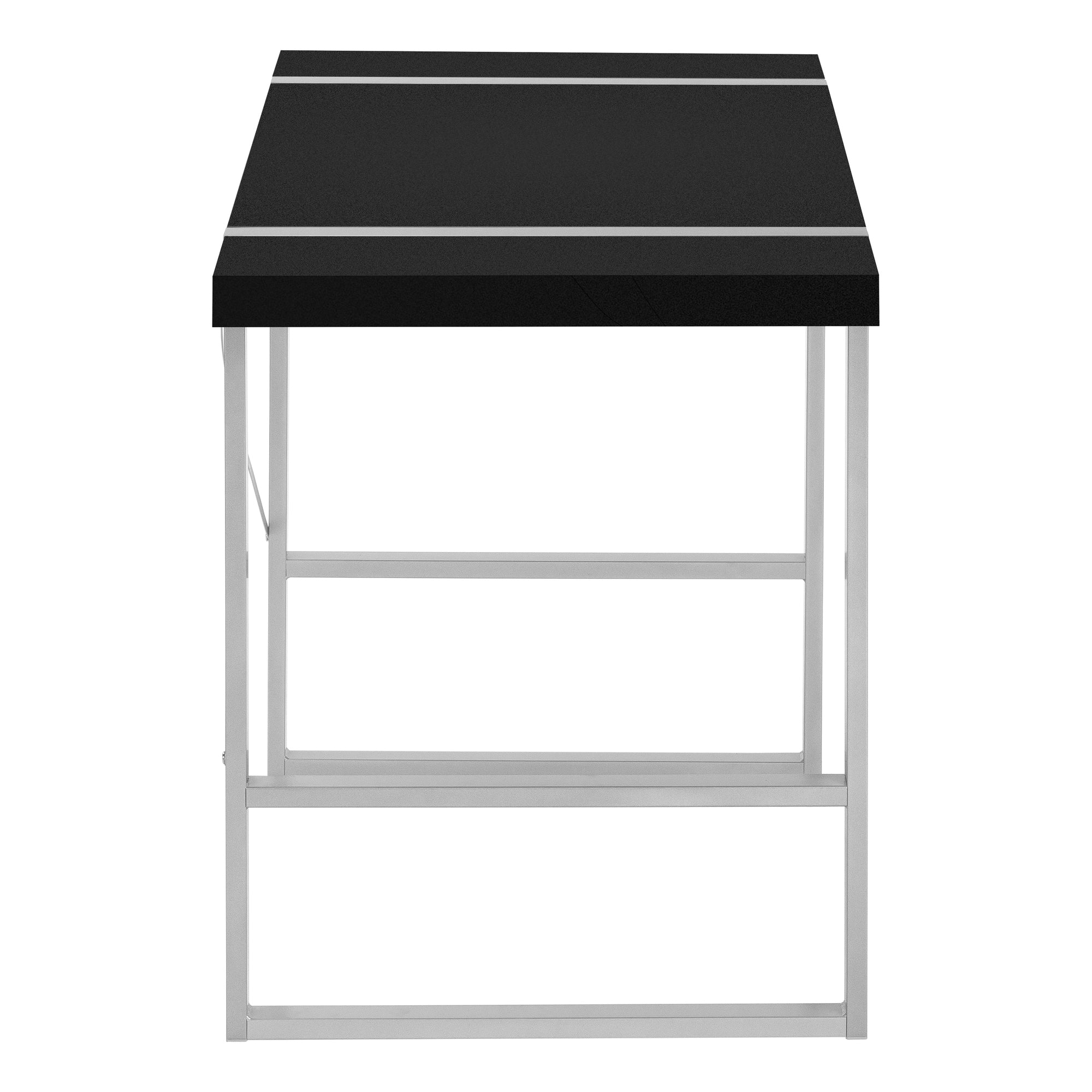 Computer Desk - 48"L / Dark Taupe / Black Metal-Computer Desk-DECOROLALA