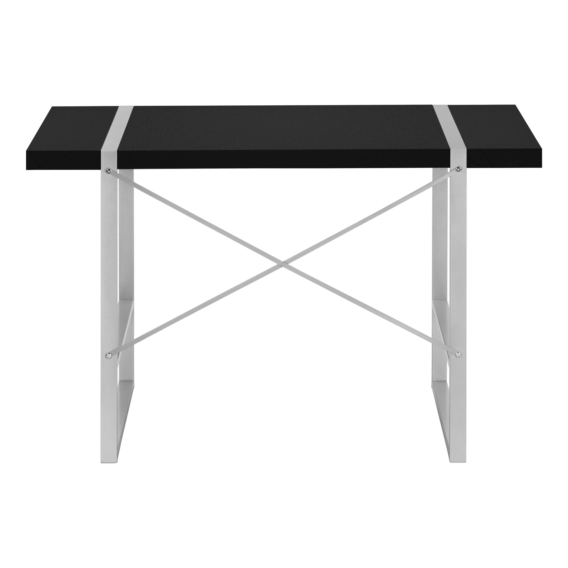 Computer Desk - 48"L / Dark Taupe / Black Metal-Computer Desk-DECOROLALA