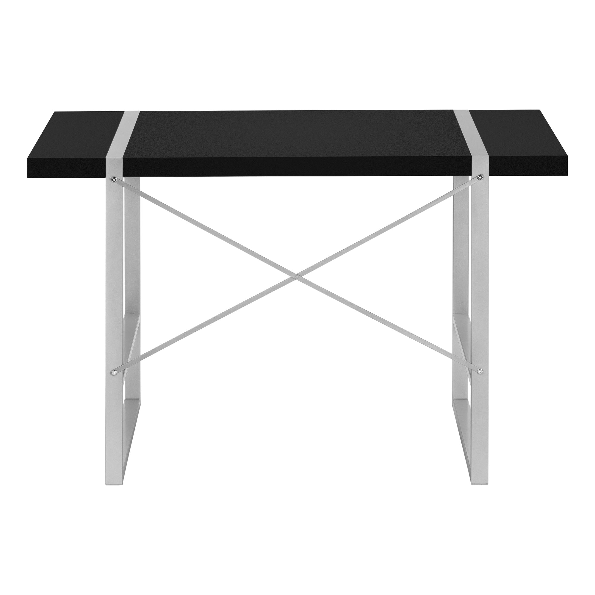 Computer Desk - 48"L / Dark Taupe / Black Metal-Computer Desk-DECOROLALA