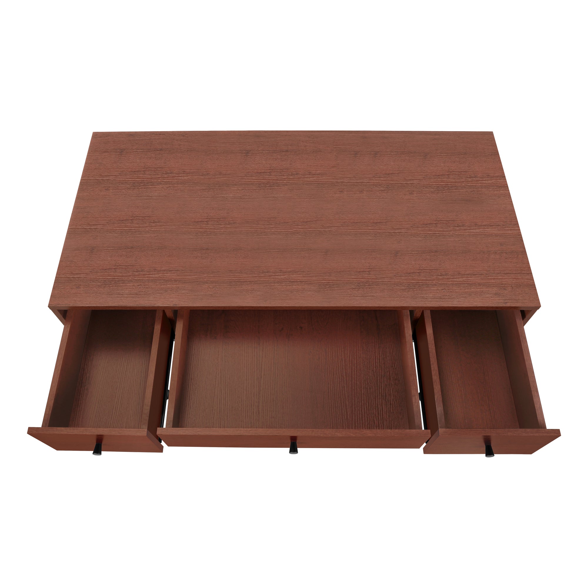 Computer Desk - 48"L / Walnut / Black Metal-Computer Desk-DECOROLALA