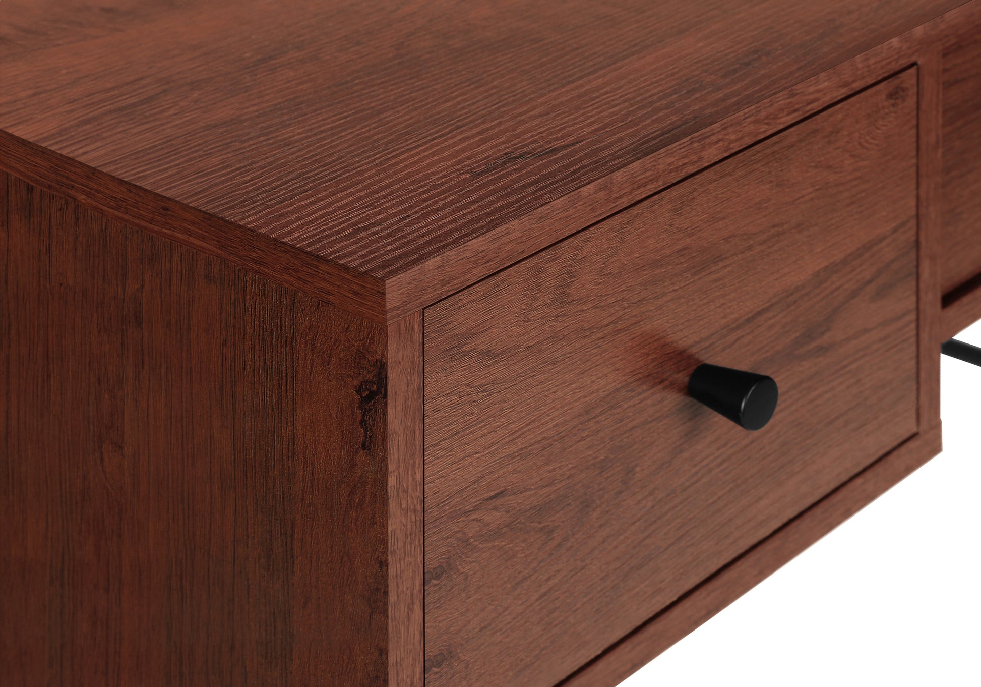 Computer Desk - 48"L / Walnut / Black Metal-Computer Desk-DECOROLALA