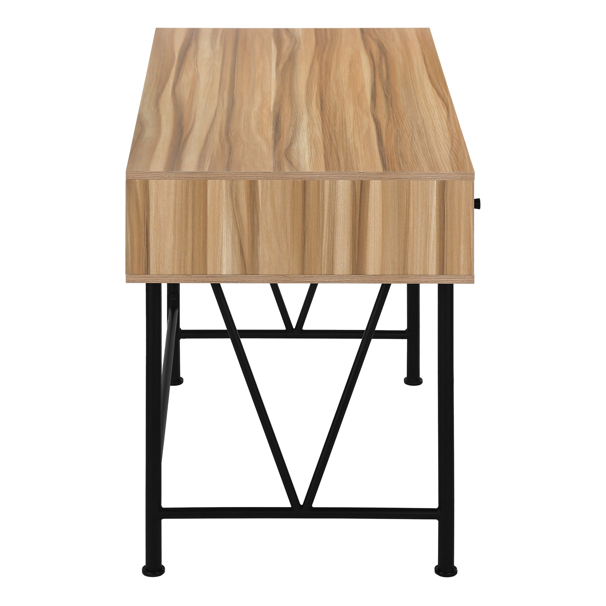 Computer Desk - 48"L / Walnut / Black Metal-Computer Desk-DECOROLALA