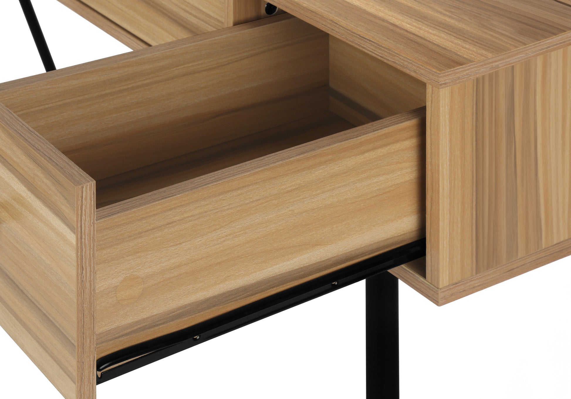 Computer Desk - 48"L / Walnut / Black Metal-Computer Desk-DECOROLALA