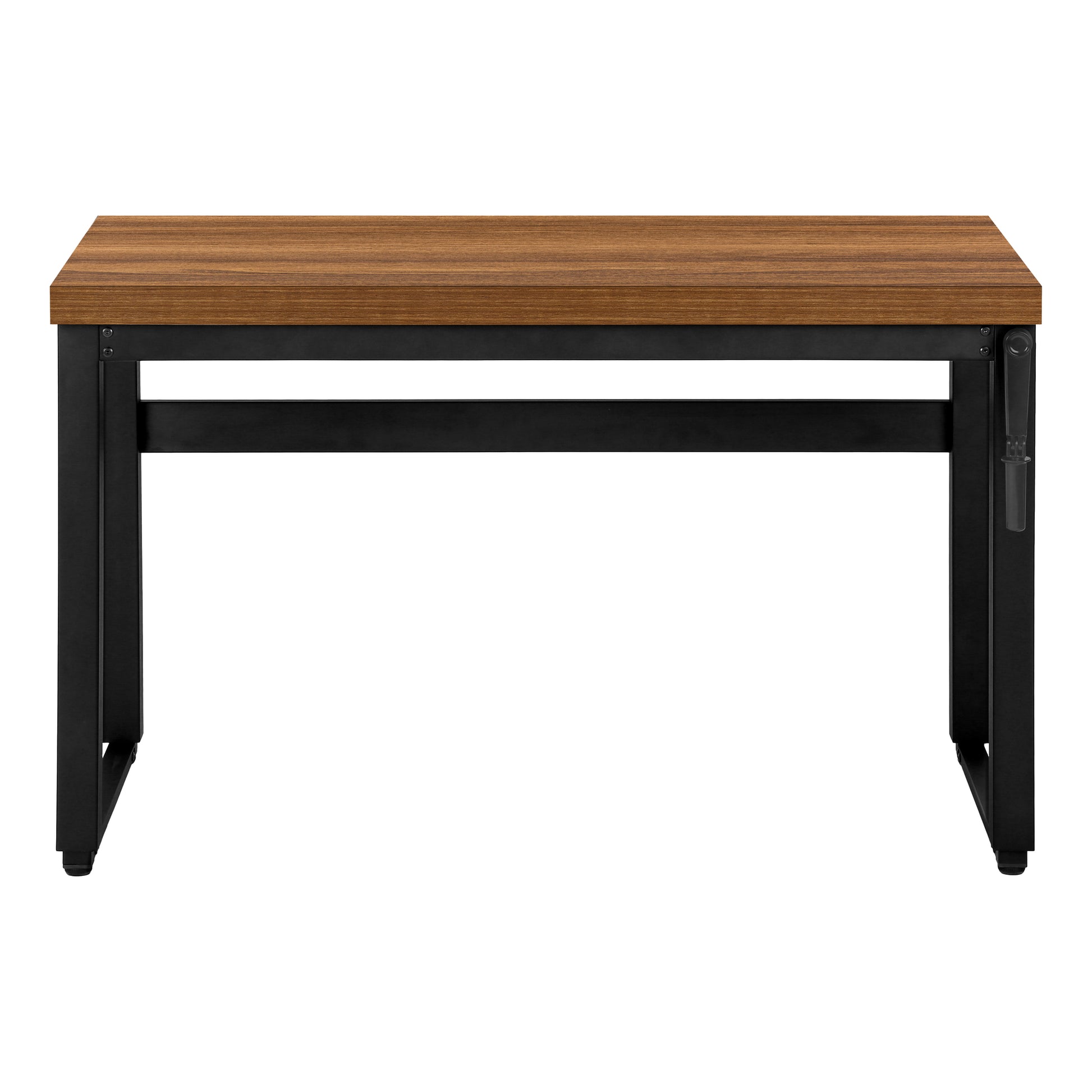 Computer Desk - 48"L / Walnut / Adj.Height/ Black Metal-Computer Desk-DECOROLALA
