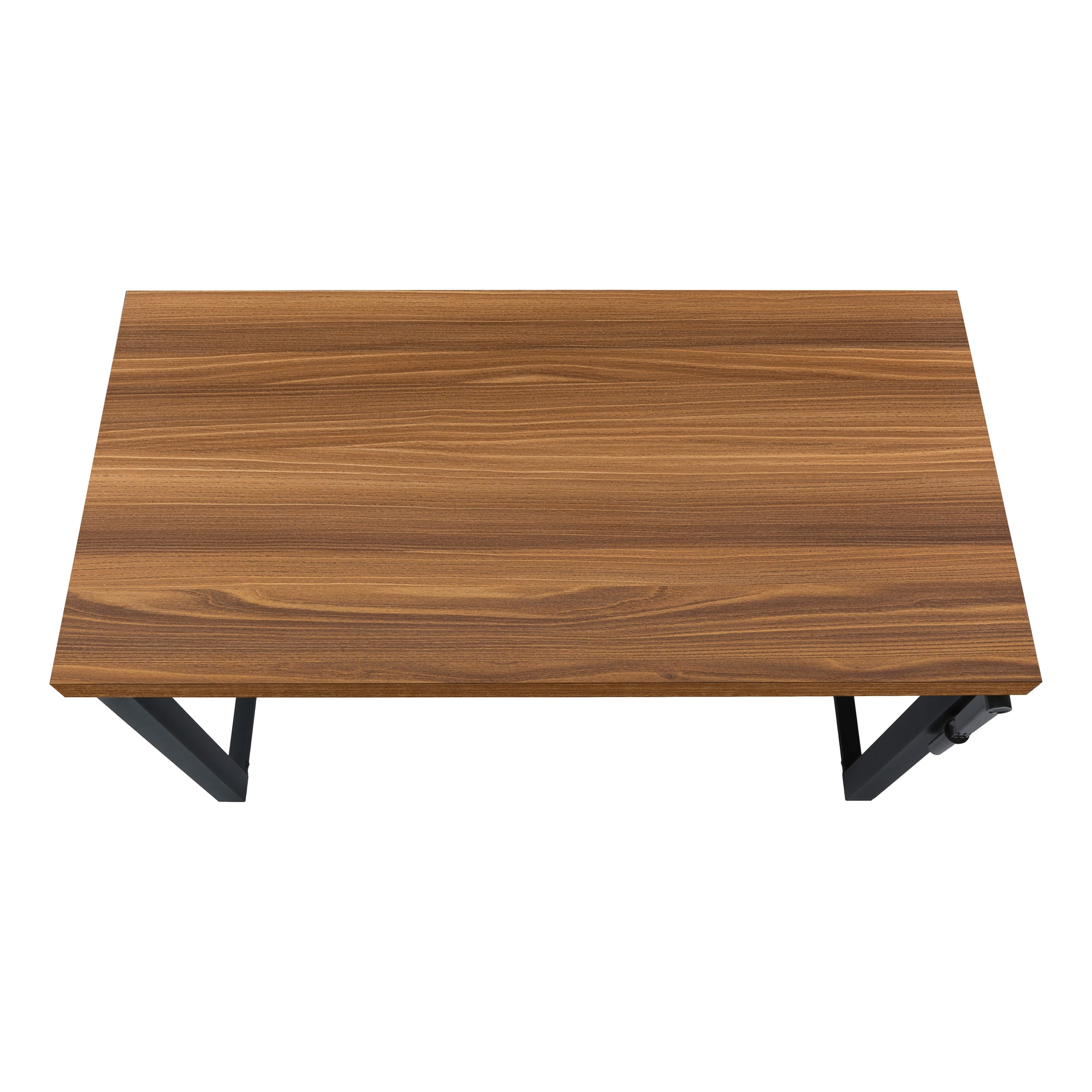 Computer Desk - 48"L / Walnut / Adj.Height/ Black Metal-Computer Desk-DECOROLALA