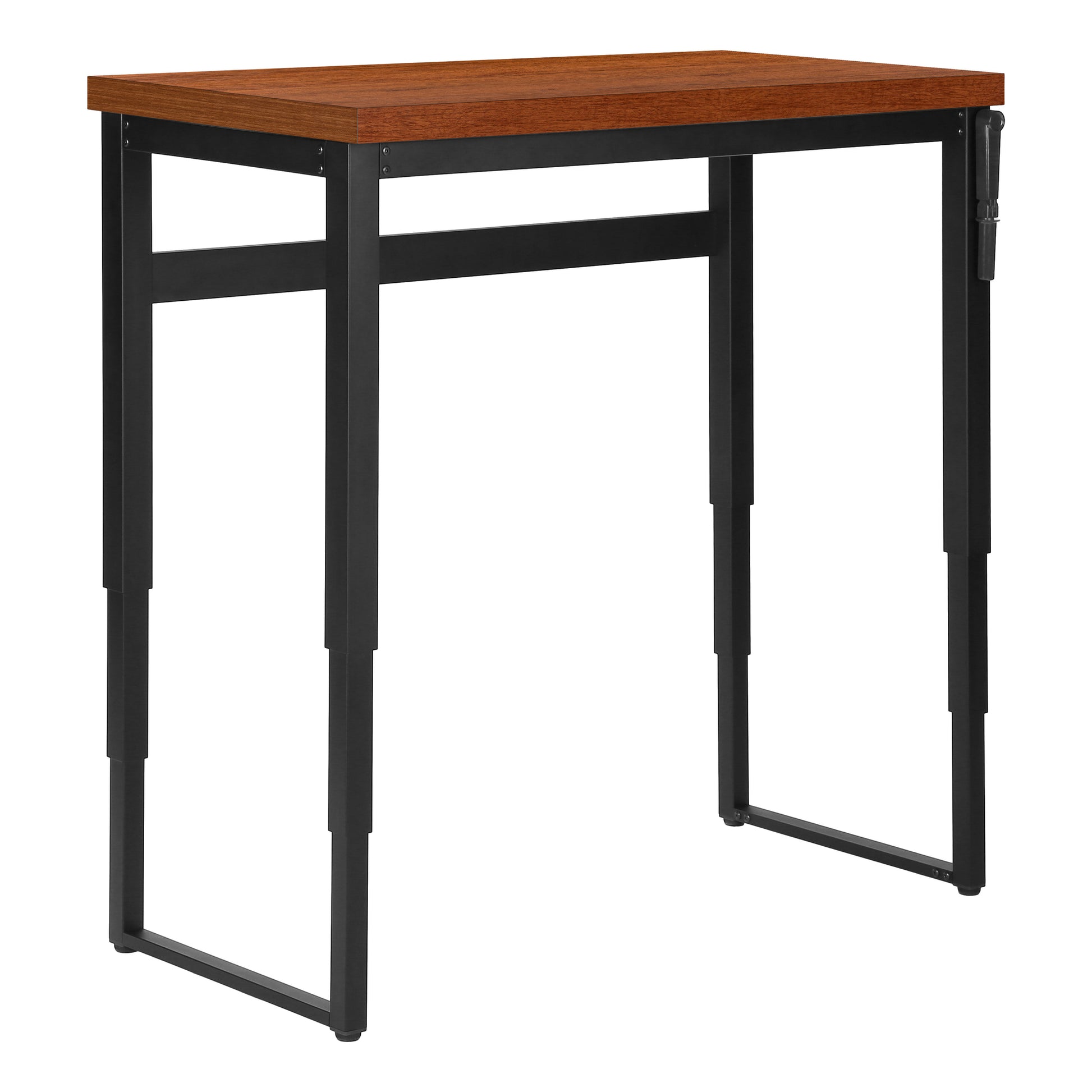Computer Desk - 48"L / Walnut / Adj.Height/ Black Metal-Computer Desk-DECOROLALA