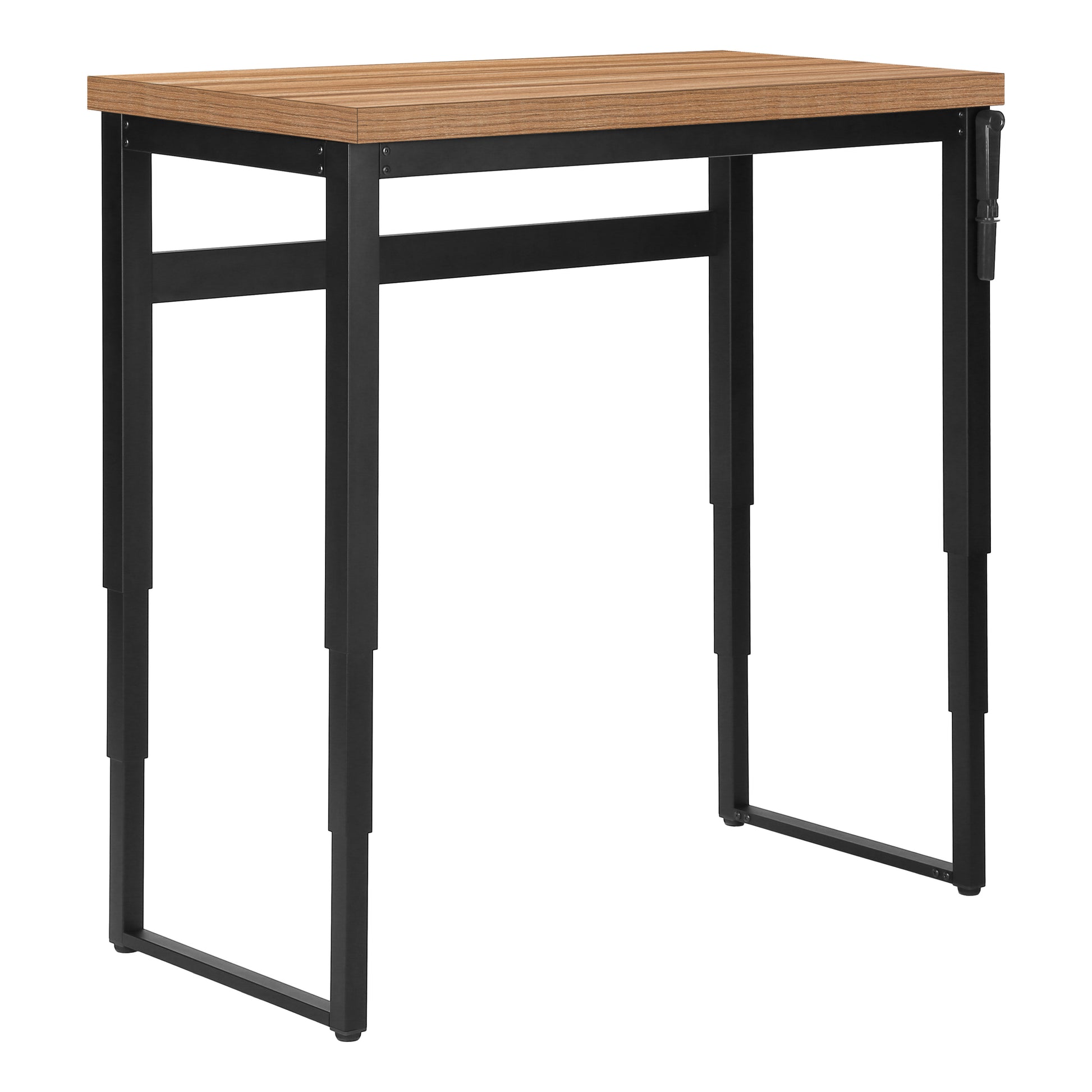 Computer Desk - 48"L / Walnut / Adj.Height/ Black Metal-Computer Desk-DECOROLALA