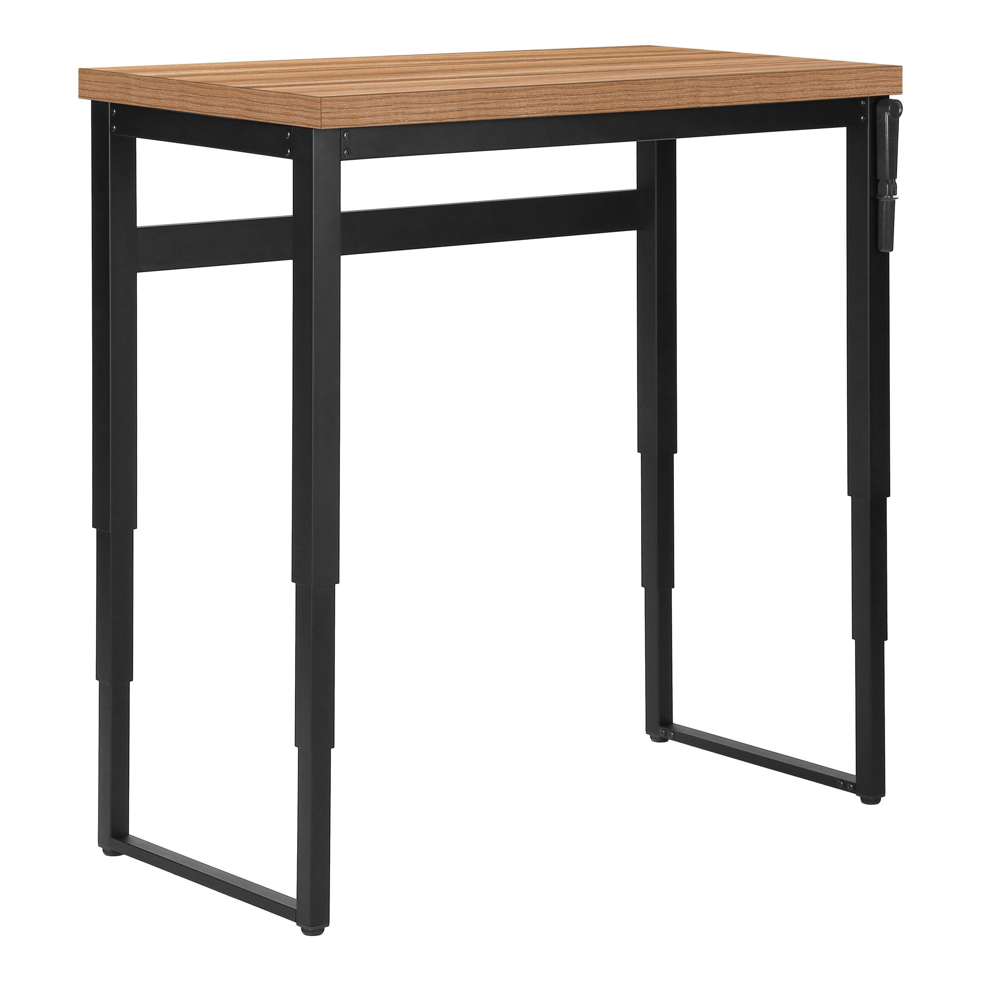 Computer Desk - 48"L / Walnut / Adj.Height/ Black Metal-Computer Desk-DECOROLALA