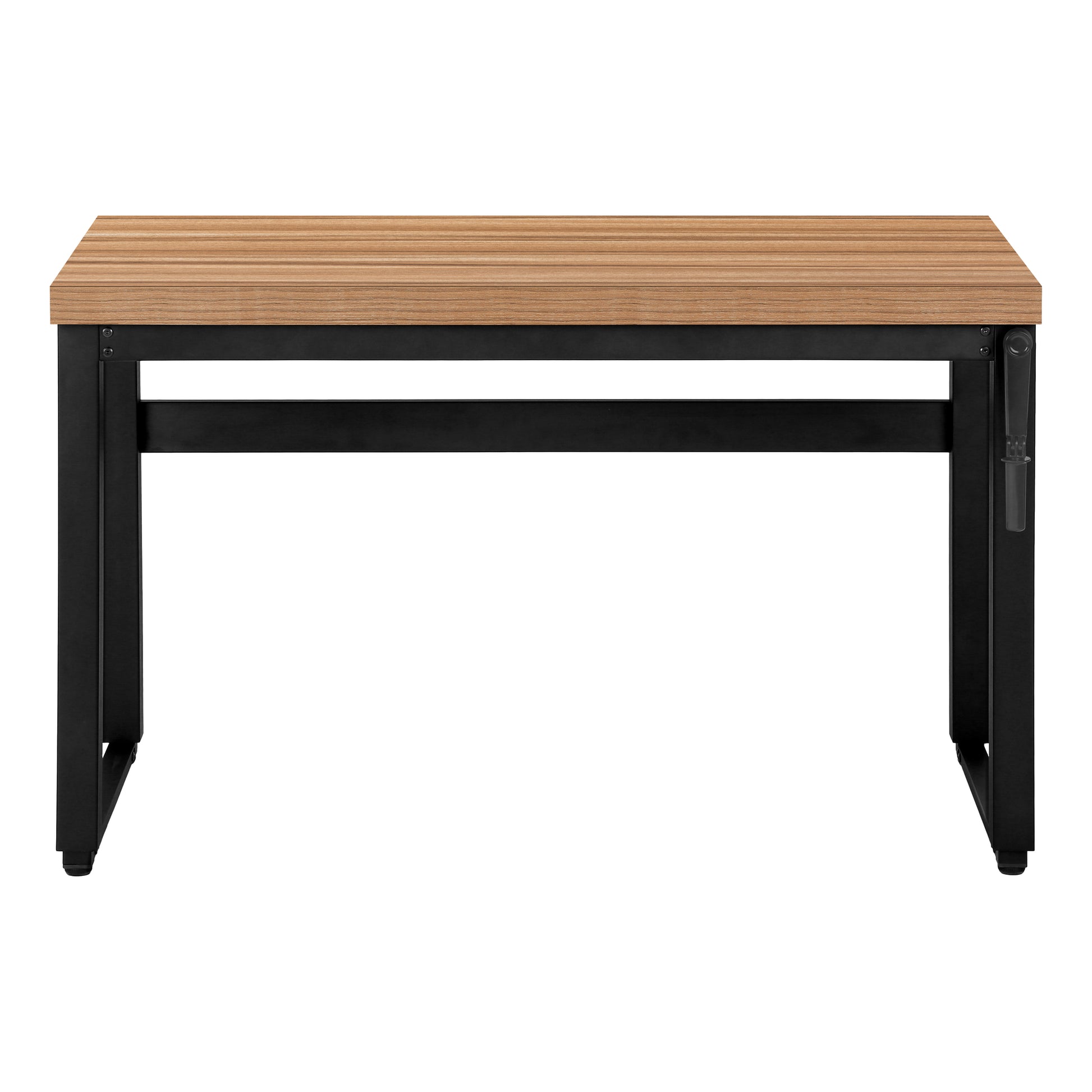 Computer Desk - 48"L / Walnut / Adj.Height/ Black Metal-Computer Desk-DECOROLALA