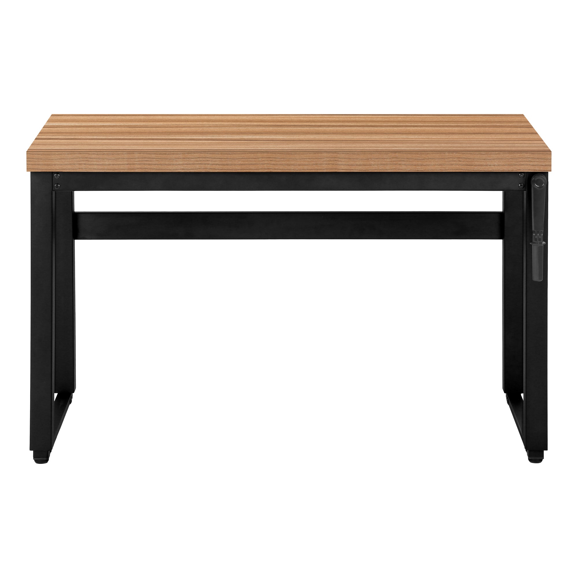 Computer Desk - 48"L / Walnut / Adj.Height/ Black Metal-Computer Desk-DECOROLALA