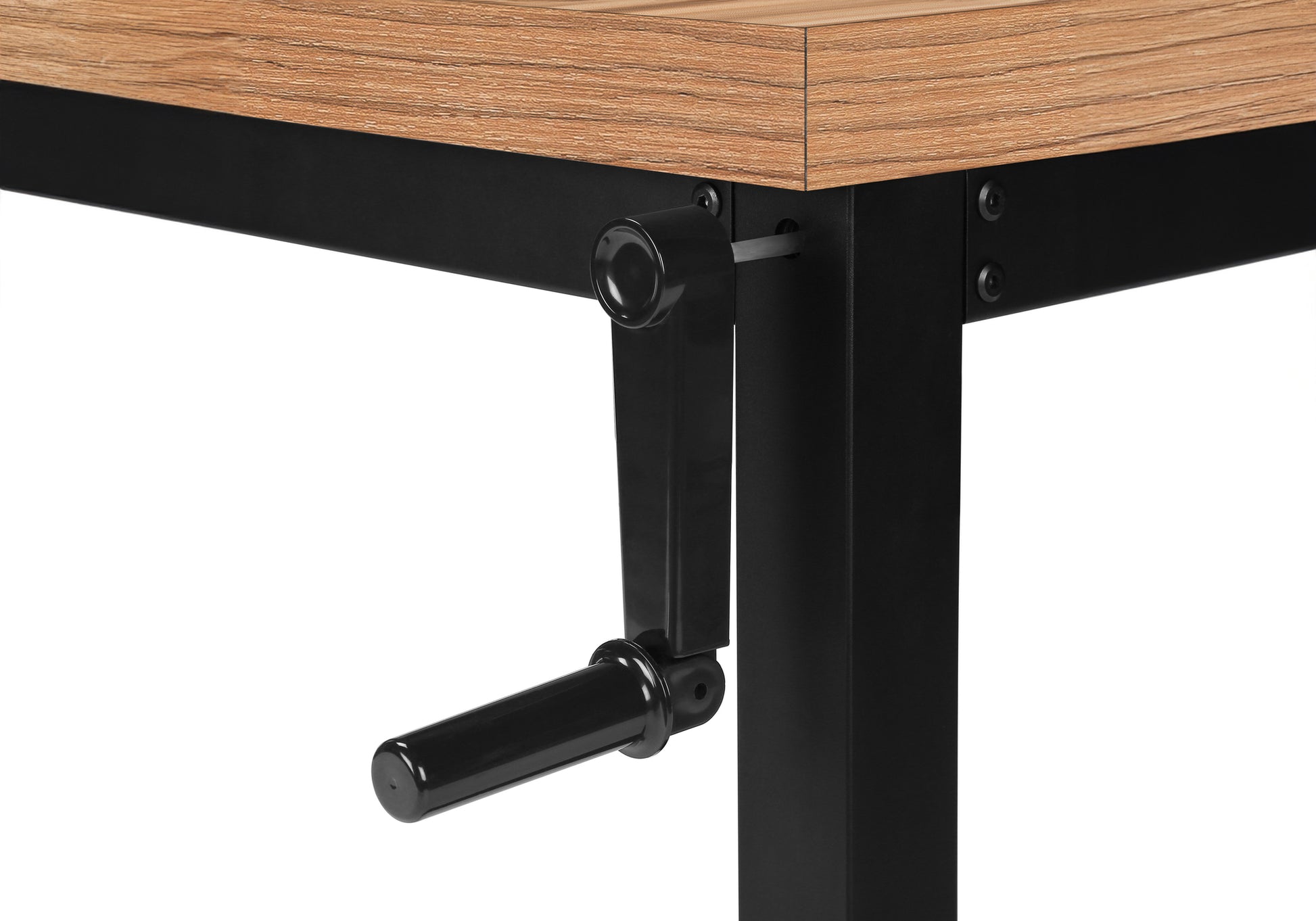Computer Desk - 48"L / Walnut / Adj.Height/ Black Metal-Computer Desk-DECOROLALA