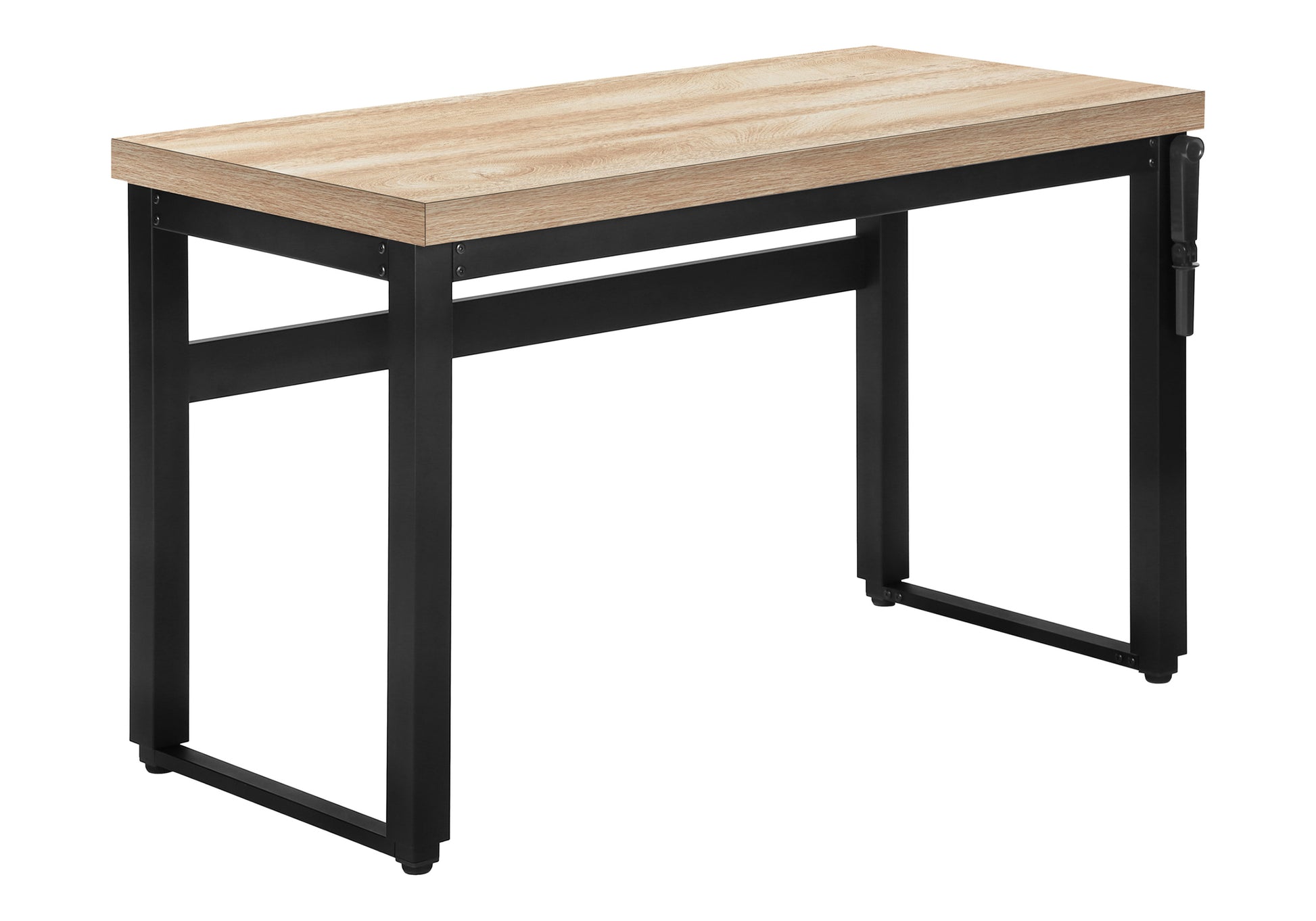 Computer Desk - 48"L / Walnut / Adj.Height/ Black Metal-Computer Desk-DECOROLALA