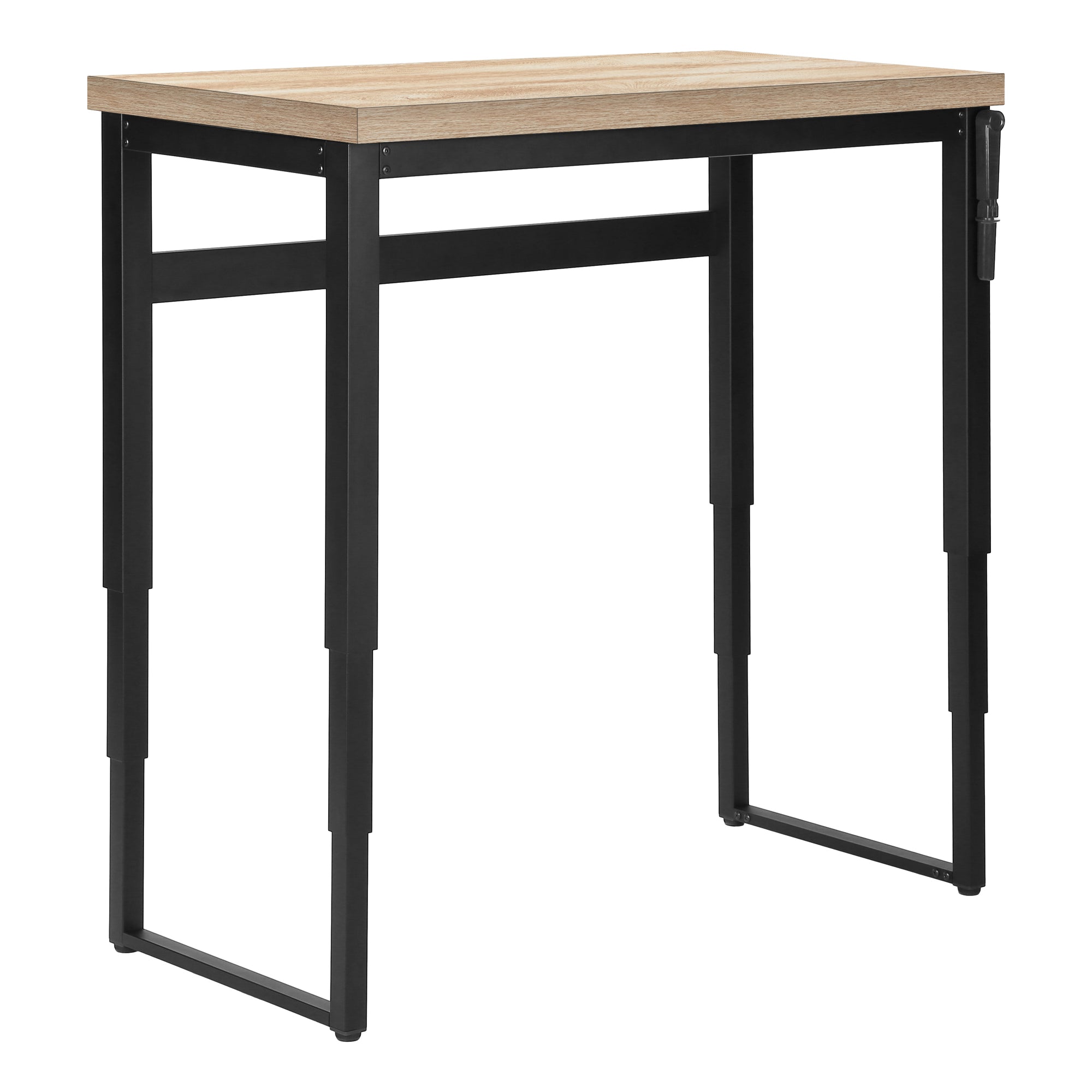 Computer Desk - 48"L / Walnut / Adj.Height/ Black Metal-Computer Desk-DECOROLALA