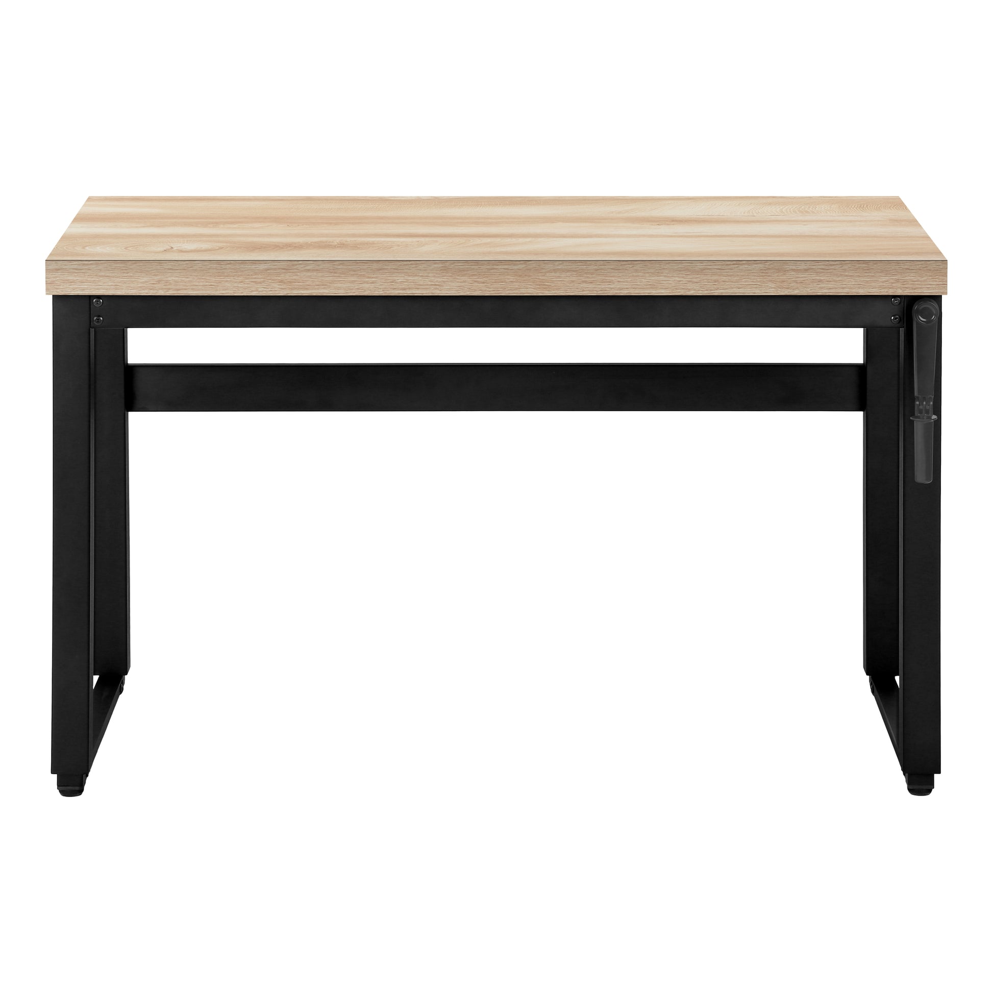 Computer Desk - 48"L / Walnut / Adj.Height/ Black Metal-Computer Desk-DECOROLALA