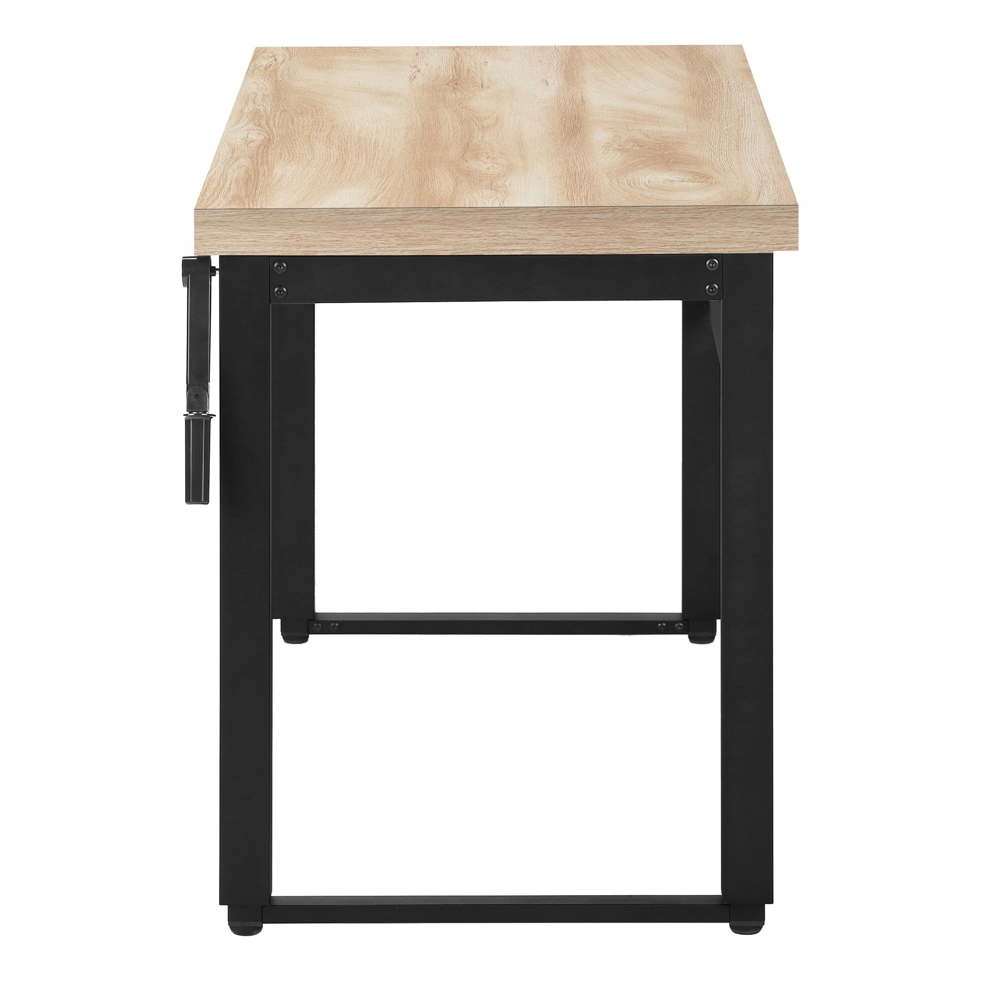 Computer Desk - 48"L / Walnut / Adj.Height/ Black Metal-Computer Desk-DECOROLALA