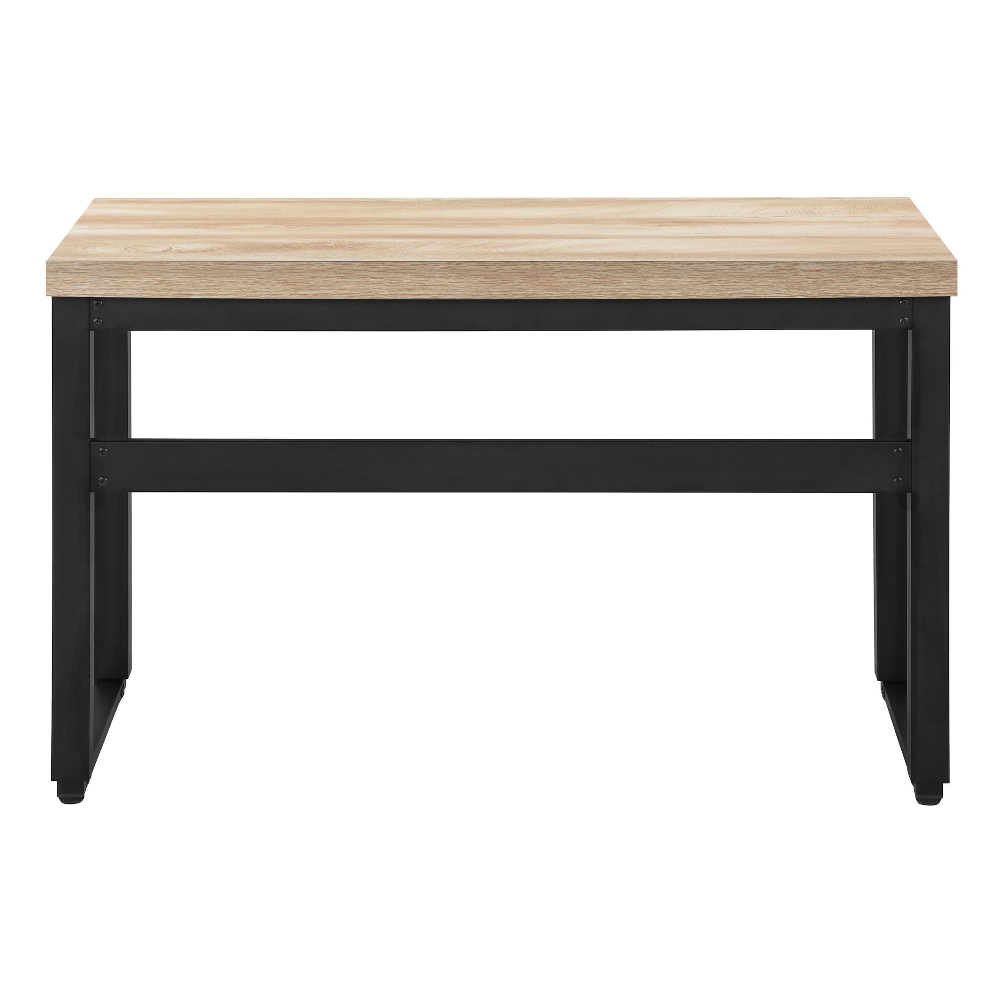 Computer Desk - 48"L / Walnut / Adj.Height/ Black Metal-Computer Desk-DECOROLALA