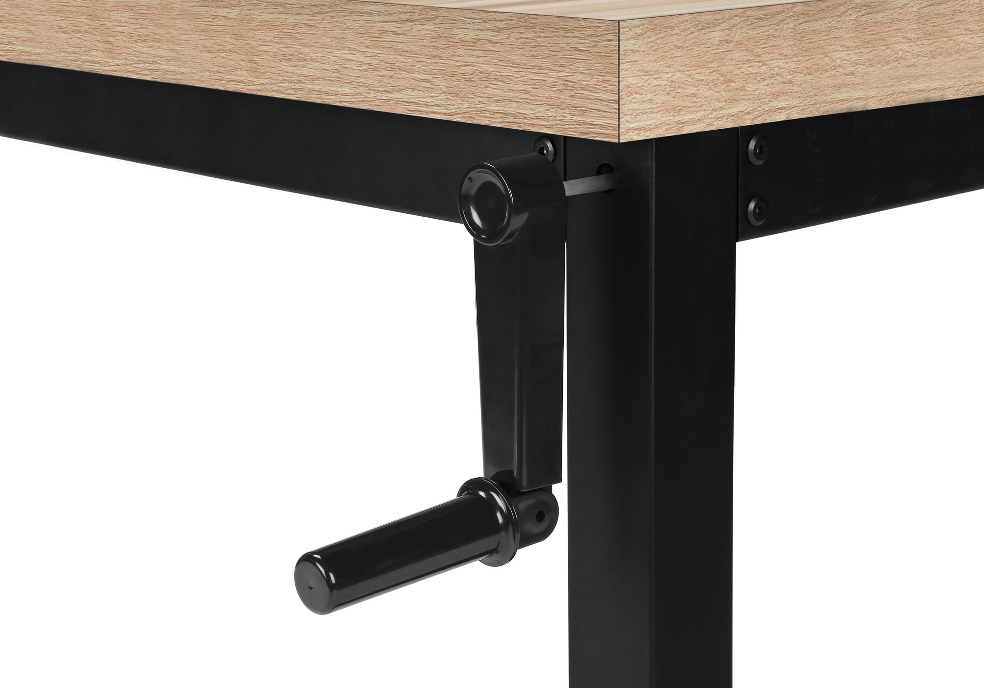 Computer Desk - 48"L / Walnut / Adj.Height/ Black Metal-Computer Desk-DECOROLALA