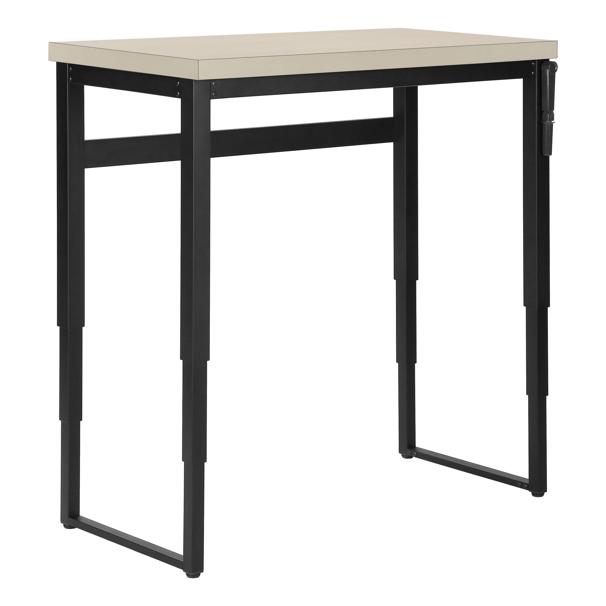 Computer Desk - 48"L / Walnut / Adj.Height/ Black Metal-Computer Desk-DECOROLALA