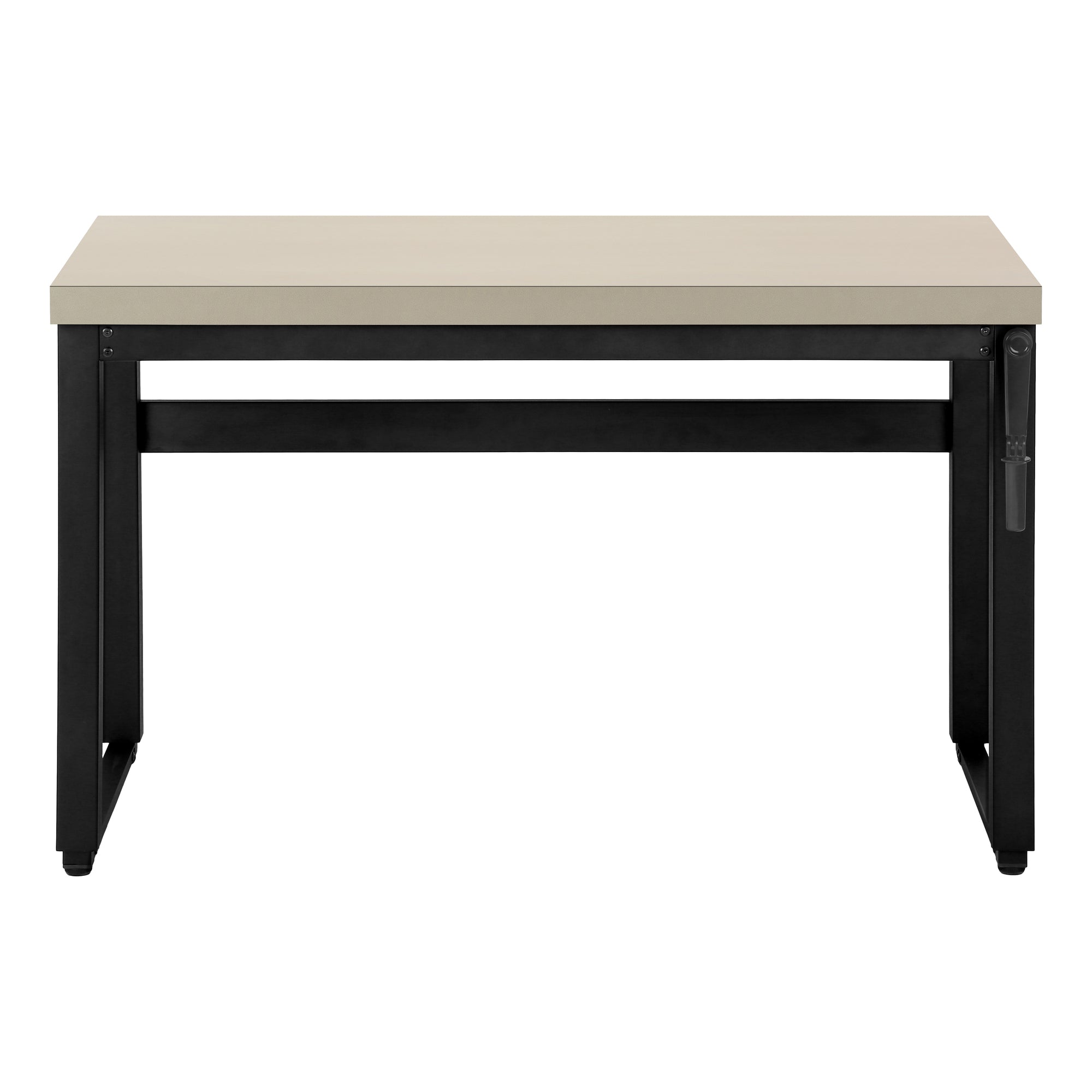 Computer Desk - 48"L / Walnut / Adj.Height/ Black Metal-Computer Desk-DECOROLALA