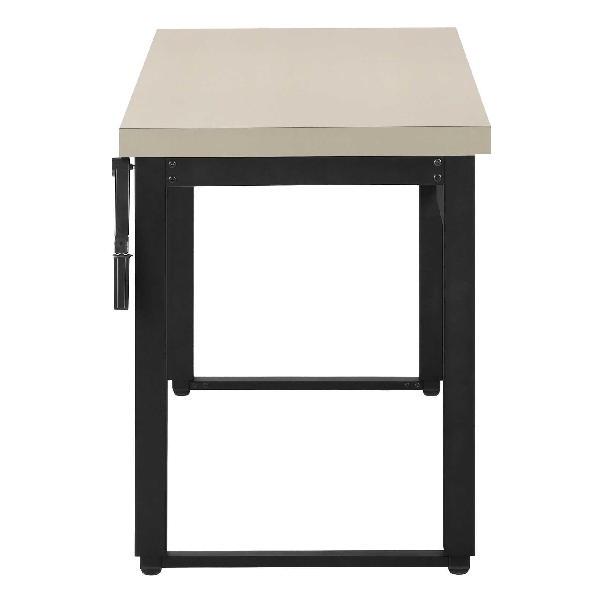 Computer Desk - 48"L / Walnut / Adj.Height/ Black Metal-Computer Desk-DECOROLALA
