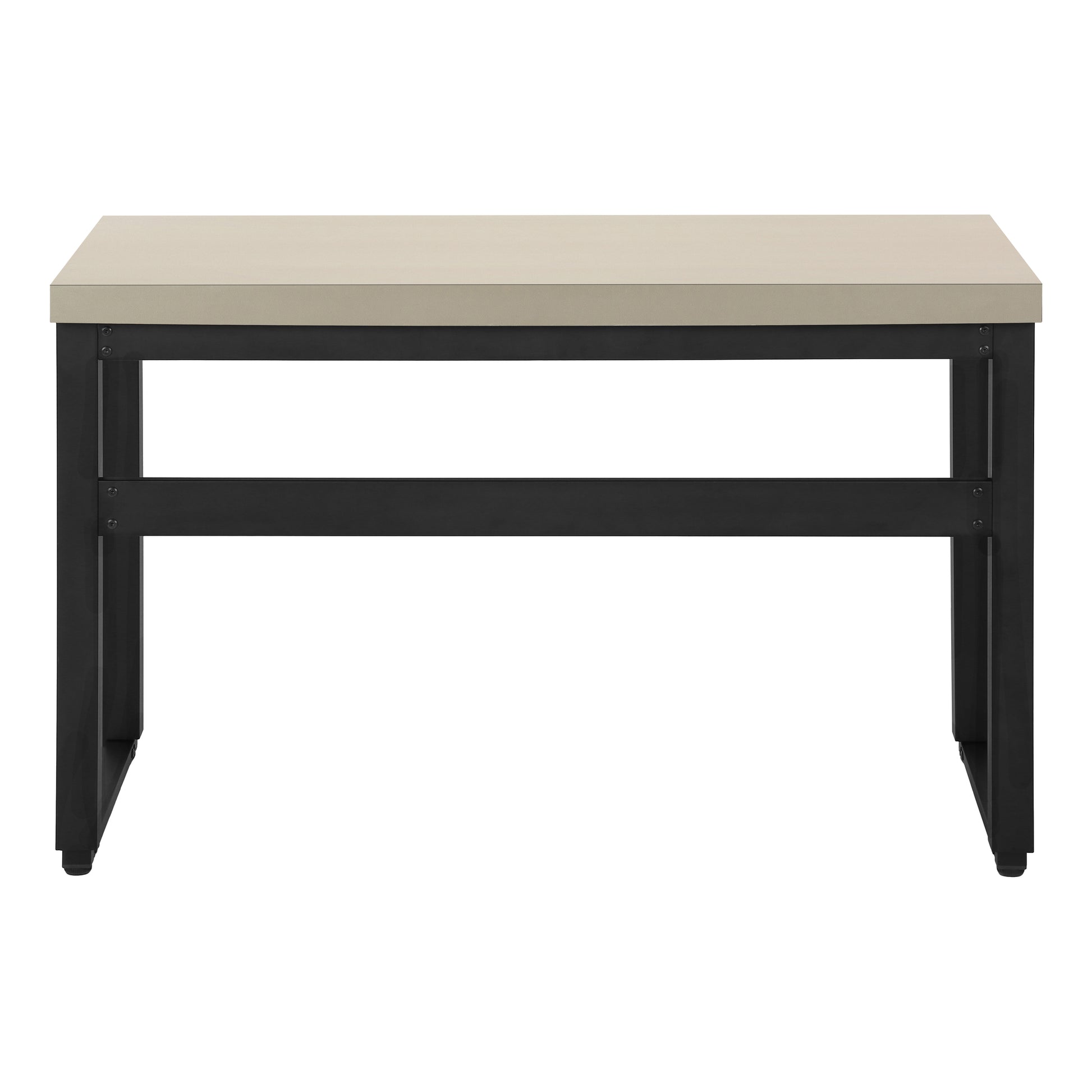 Computer Desk - 48"L / Walnut / Adj.Height/ Black Metal-Computer Desk-DECOROLALA