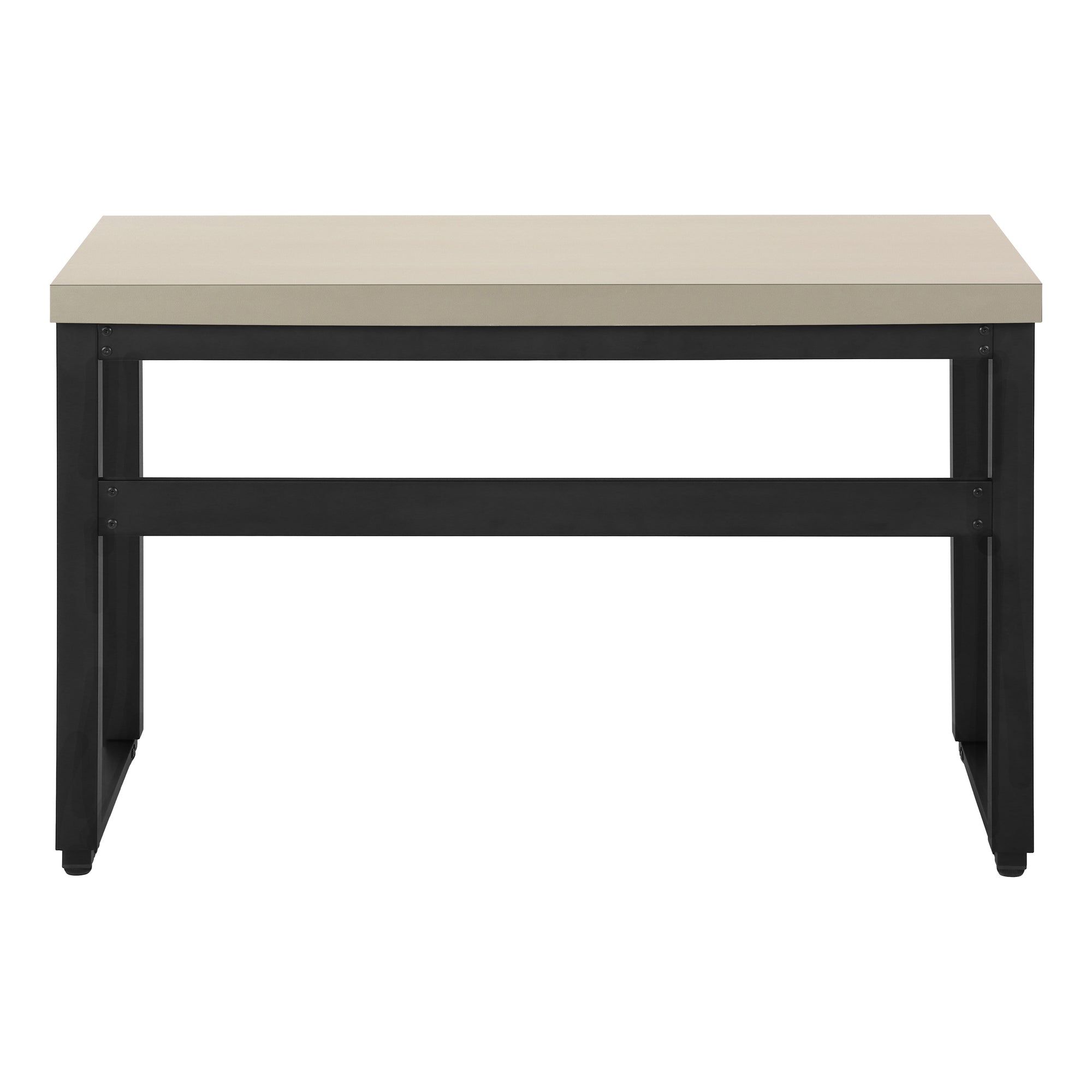 Computer Desk - 48"L / Walnut / Adj.Height/ Black Metal-Computer Desk-DECOROLALA