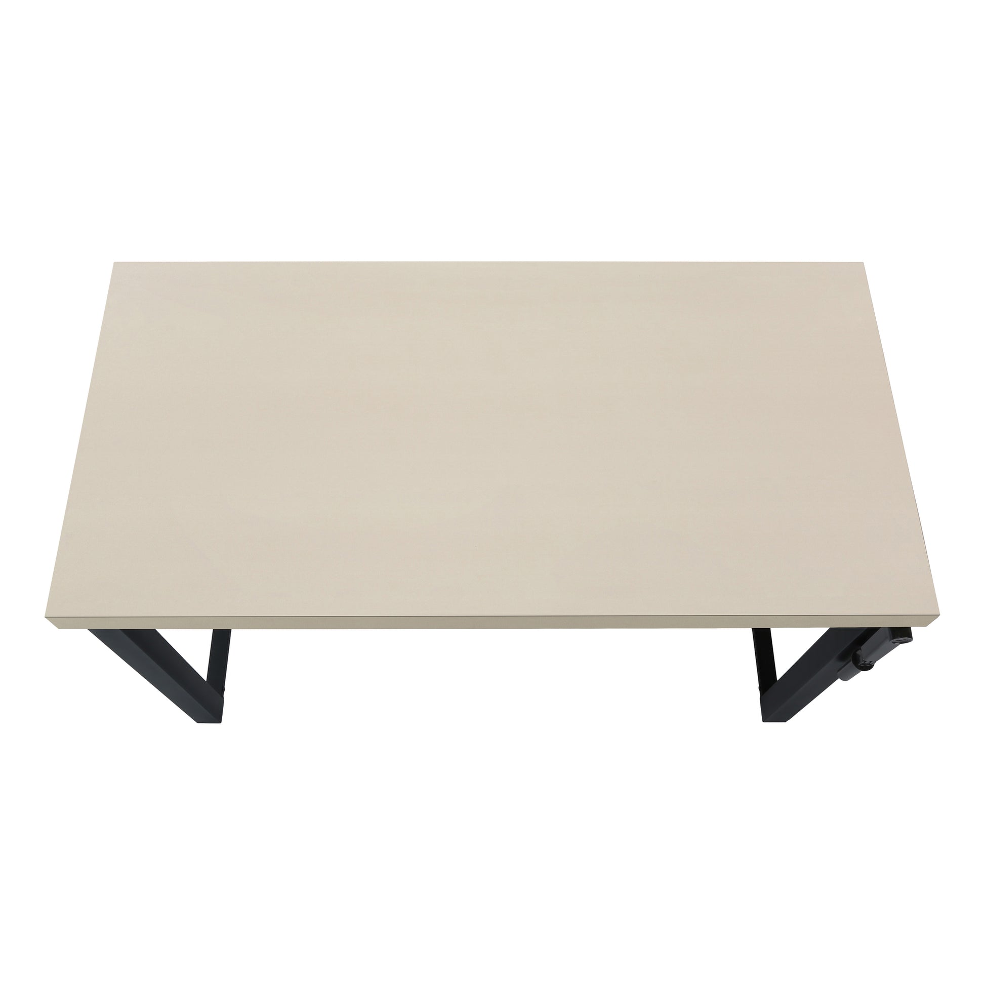 Computer Desk - 48"L / Walnut / Adj.Height/ Black Metal-Computer Desk-DECOROLALA