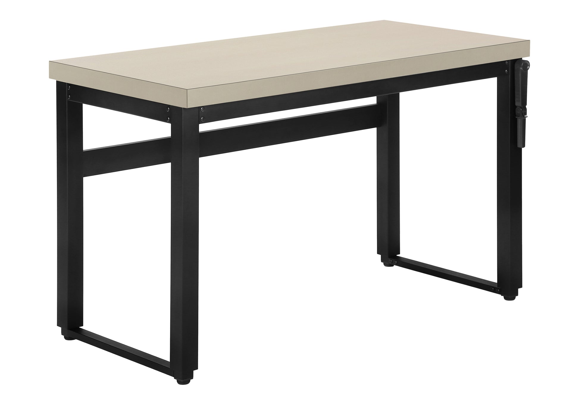 Computer Desk - 48"L / Walnut / Adj.Height/ Black Metal-Computer Desk-DECOROLALA