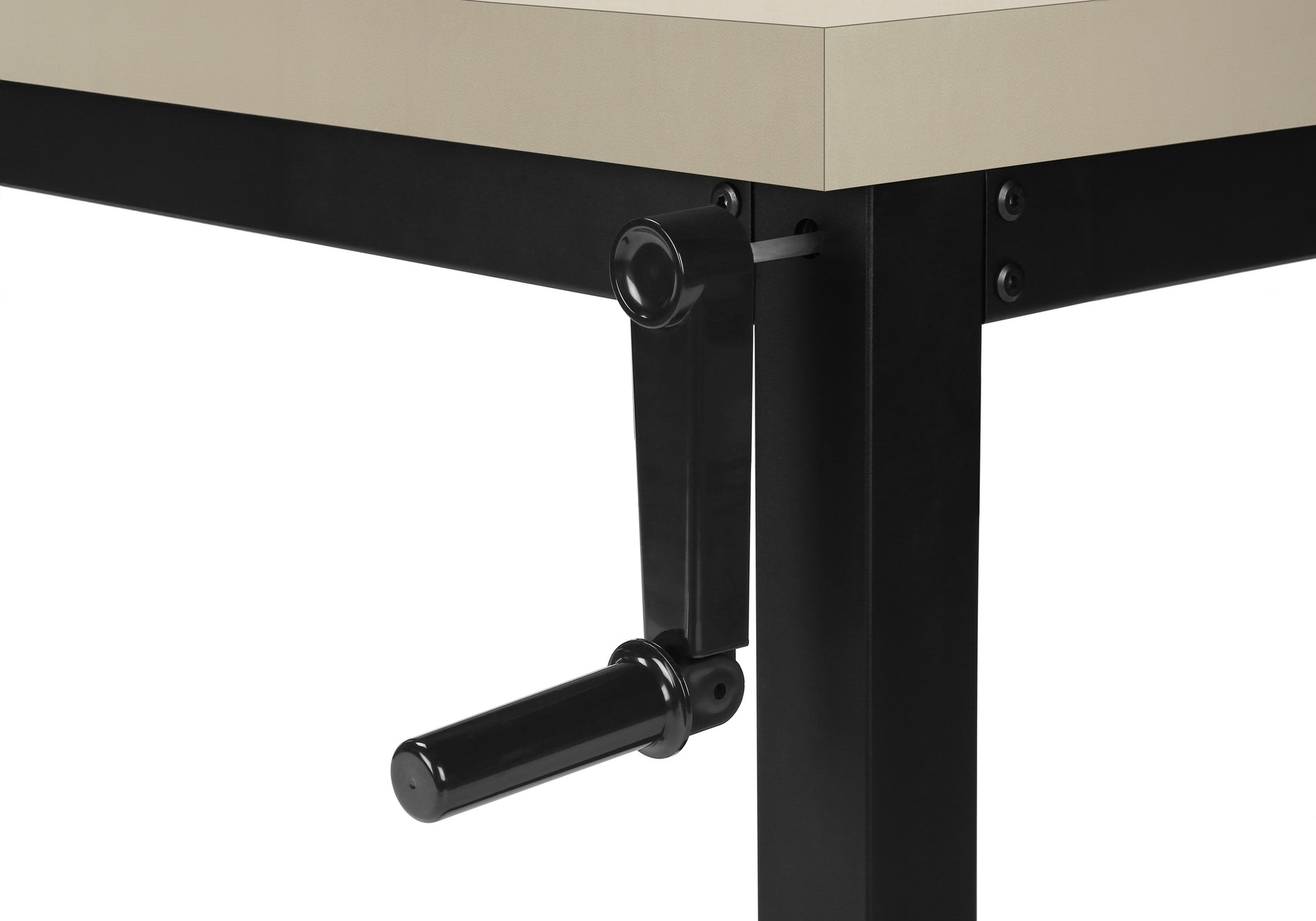 Computer Desk - 48"L / Walnut / Adj.Height/ Black Metal-Computer Desk-DECOROLALA