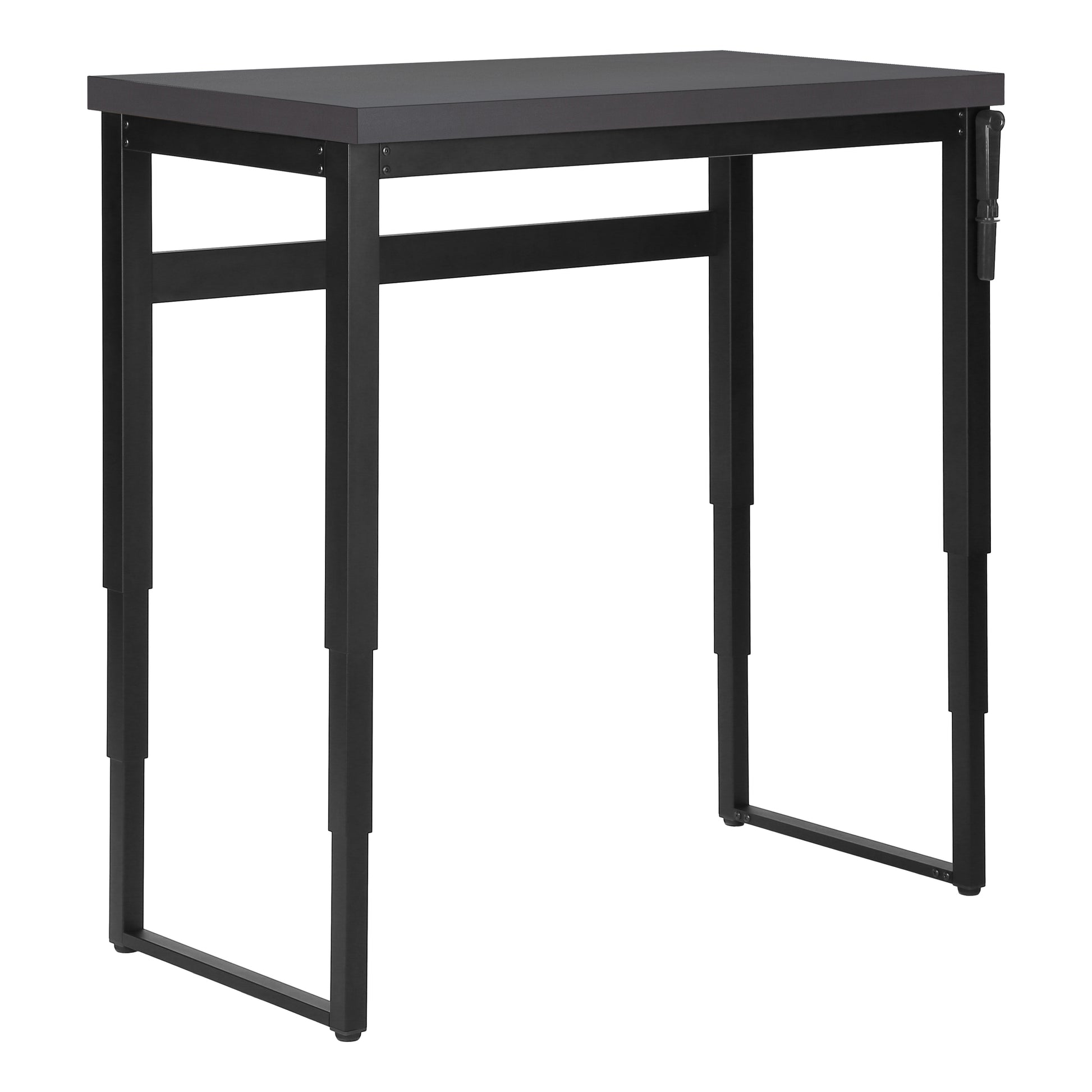Computer Desk - 48"L / Walnut / Adj.Height/ Black Metal-Computer Desk-DECOROLALA