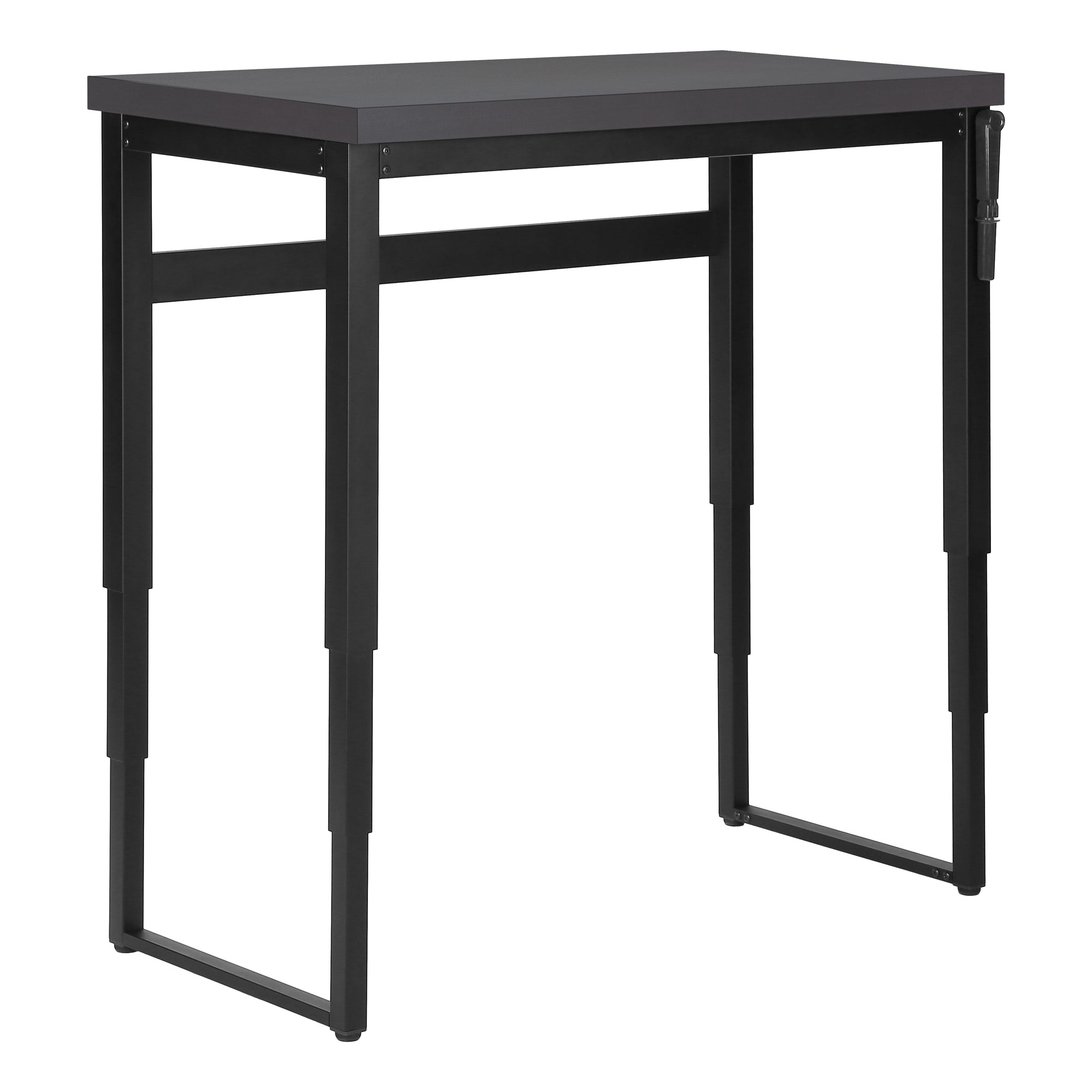 Computer Desk - 48"L / Walnut / Adj.Height/ Black Metal-Computer Desk-DECOROLALA