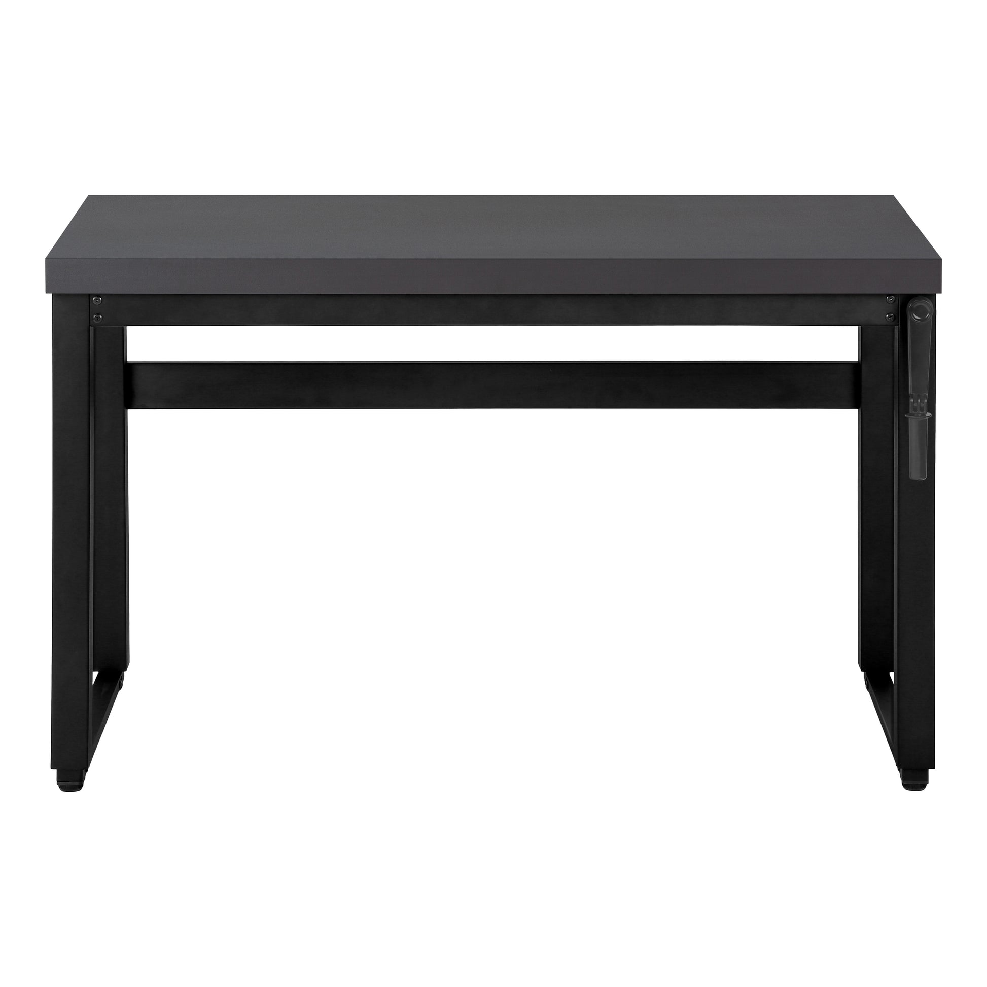 Computer Desk - 48"L / Walnut / Adj.Height/ Black Metal-Computer Desk-DECOROLALA