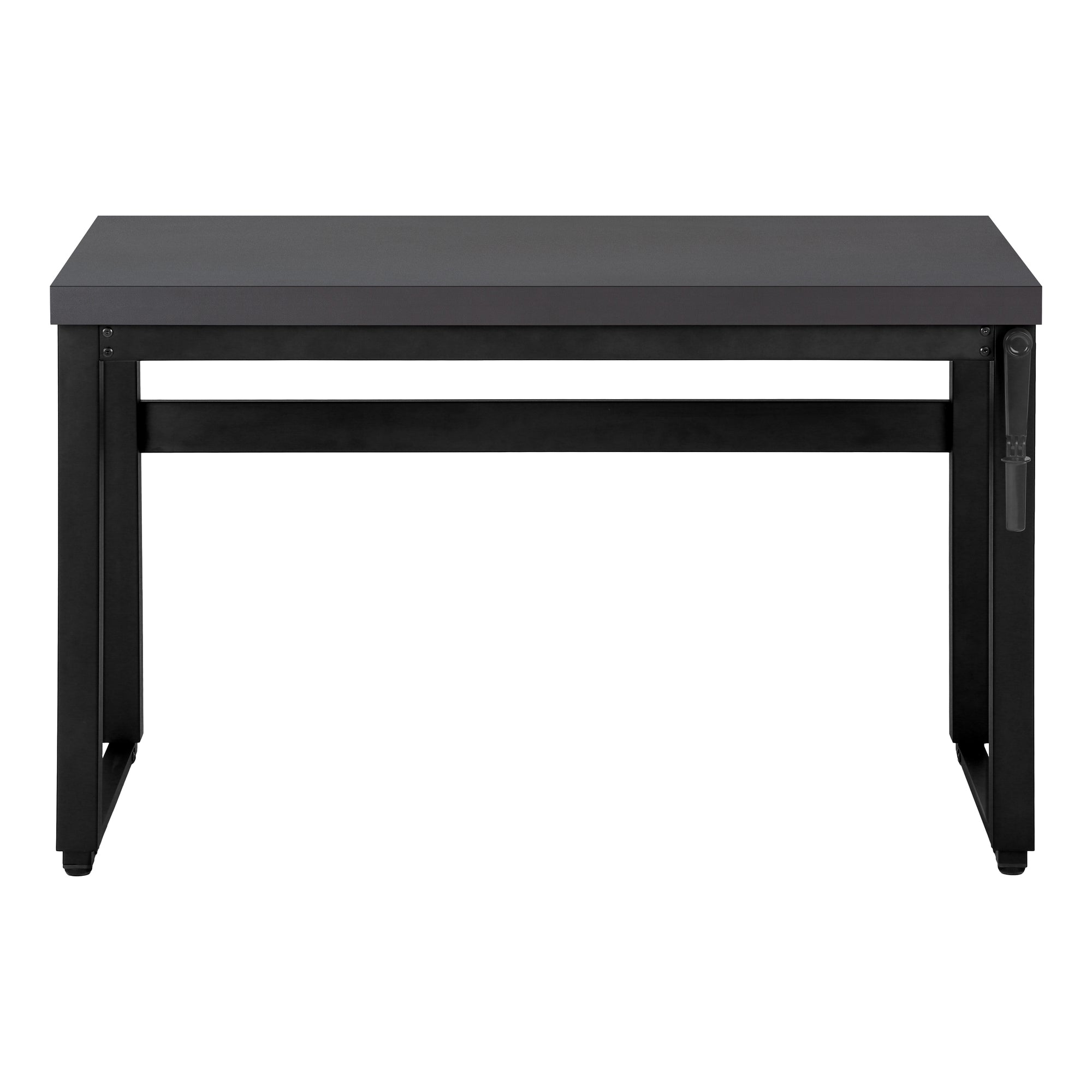 Computer Desk - 48"L / Walnut / Adj.Height/ Black Metal-Computer Desk-DECOROLALA