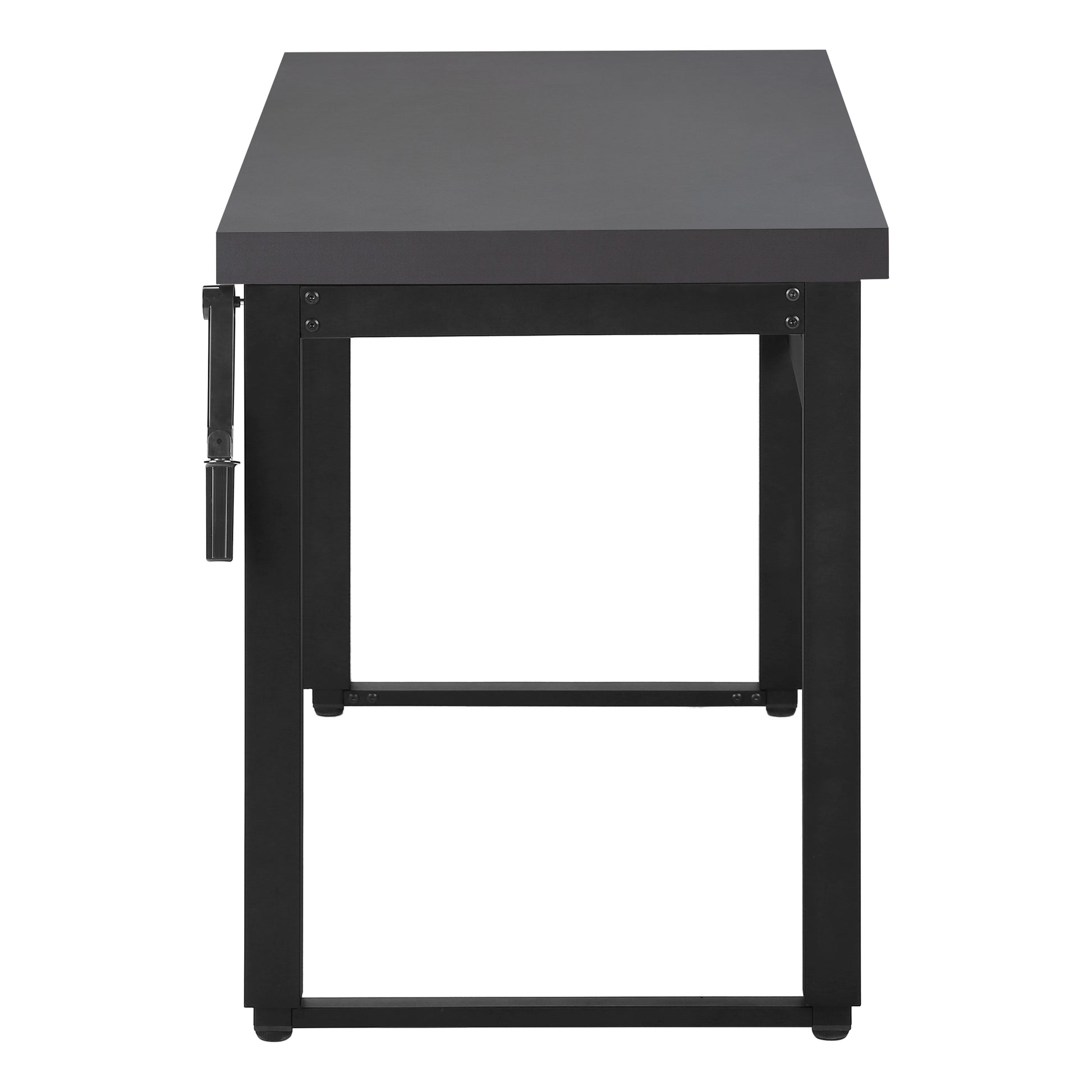 Computer Desk - 48"L / Walnut / Adj.Height/ Black Metal-Computer Desk-DECOROLALA