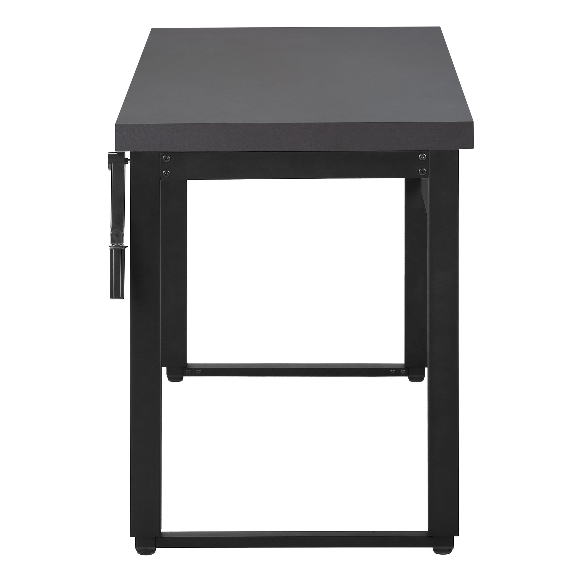 Computer Desk - 48"L / Walnut / Adj.Height/ Black Metal-Computer Desk-DECOROLALA