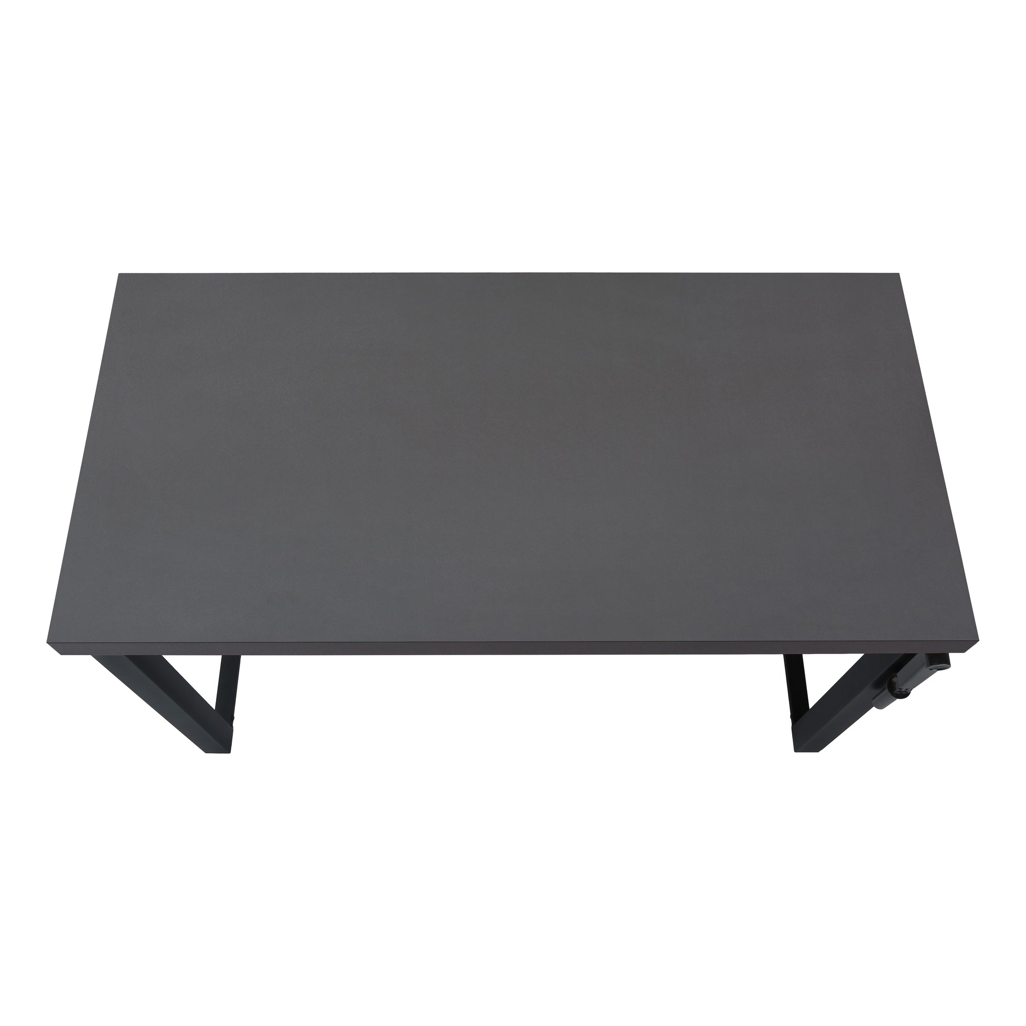 Computer Desk - 48"L / Walnut / Adj.Height/ Black Metal-Computer Desk-DECOROLALA
