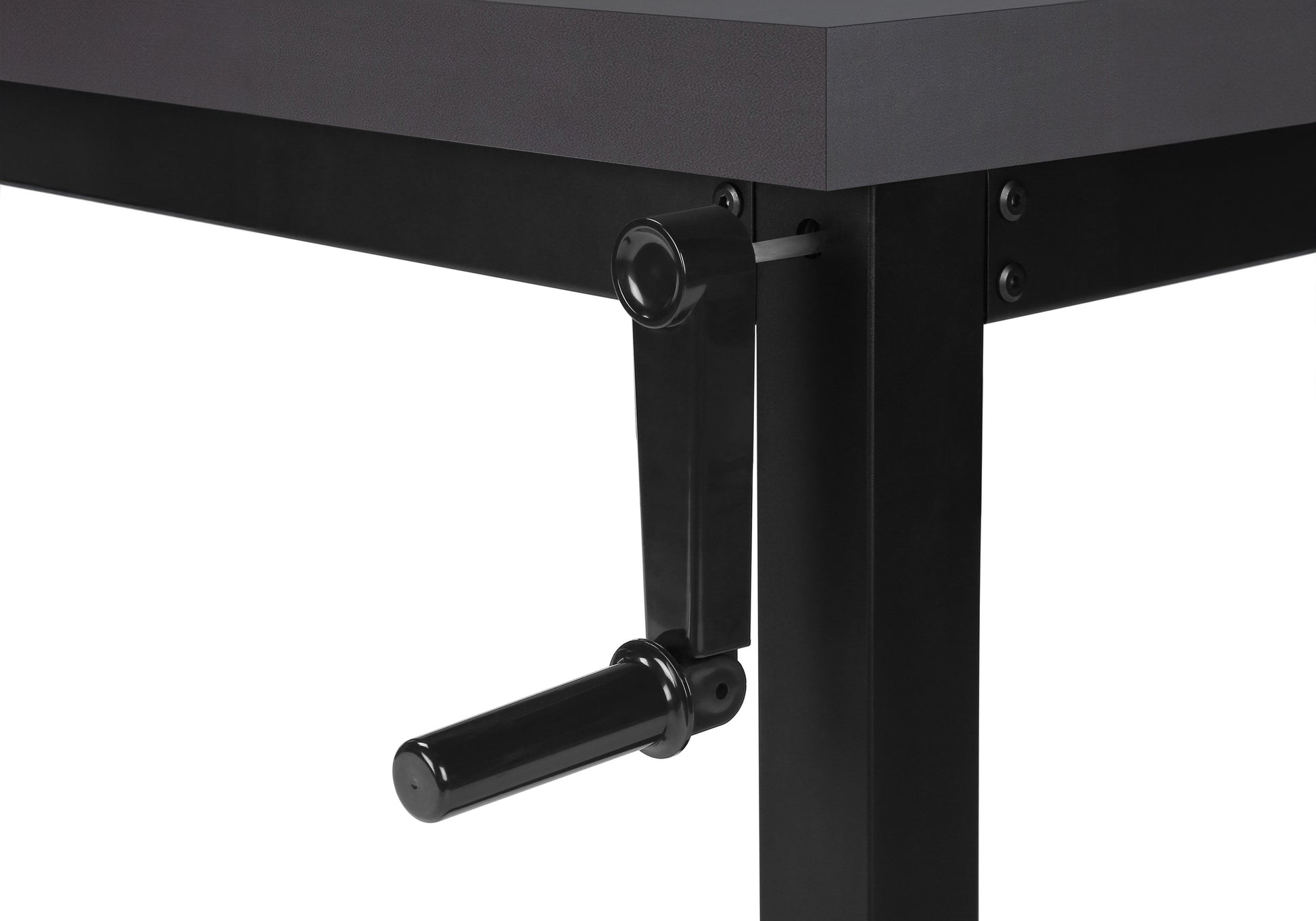 Computer Desk - 48"L / Walnut / Adj.Height/ Black Metal-Computer Desk-DECOROLALA